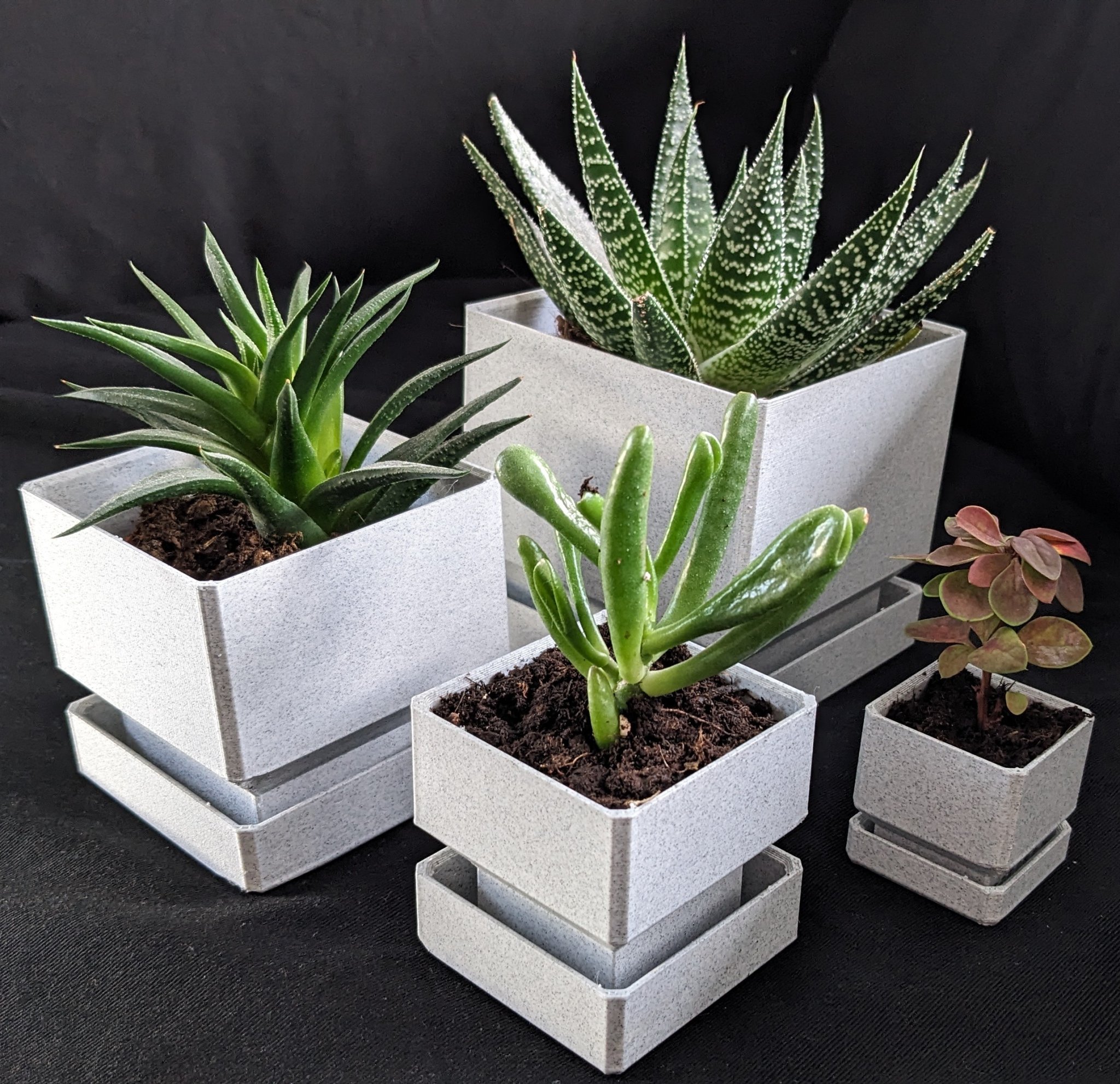 Rectangular Pot with Integrated Tray