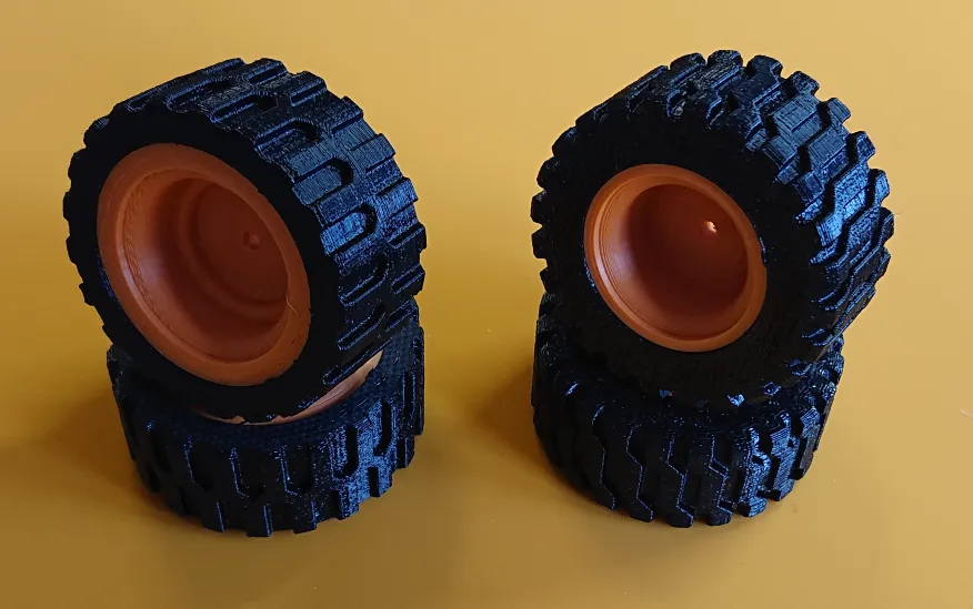 V2.0 Xe Lu Trôi 3D In Dẻo Lốp & Mâm Xe Cải Tiến