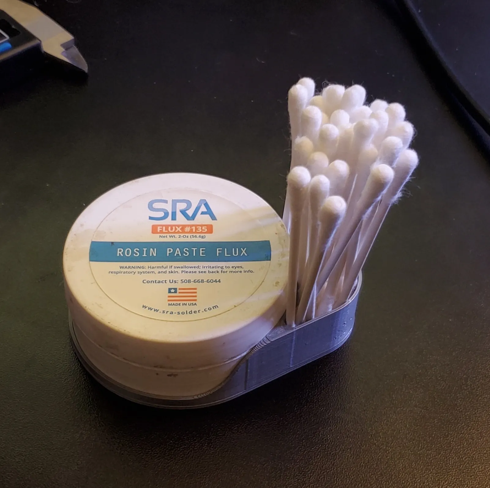 SRA Solder Flux Holder with Swab Compartment