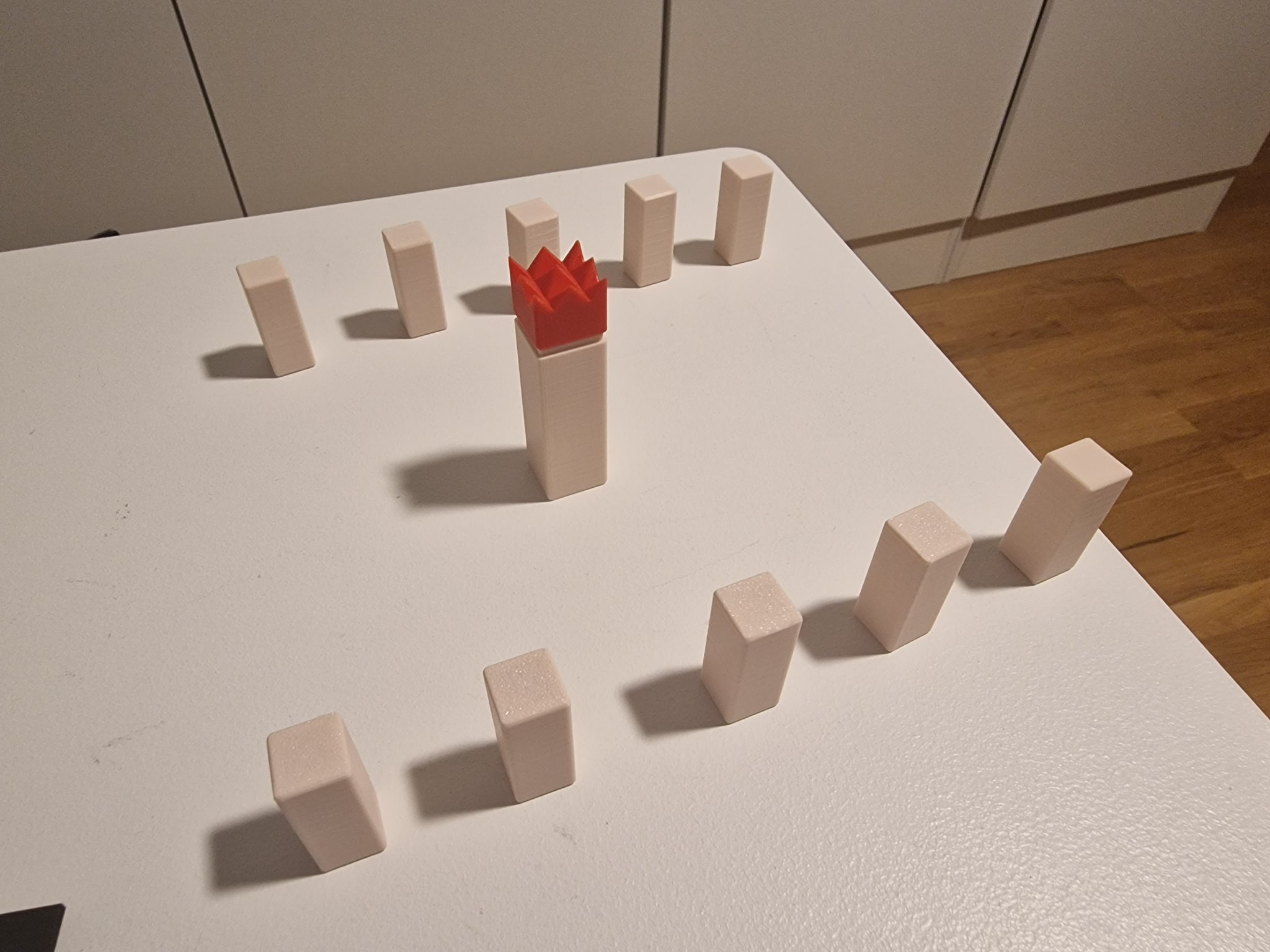 Miniature kubb (indoor table game)