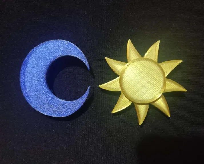 Móc khóa Cặp Đôi Mặt Trời & Mặt Trăng