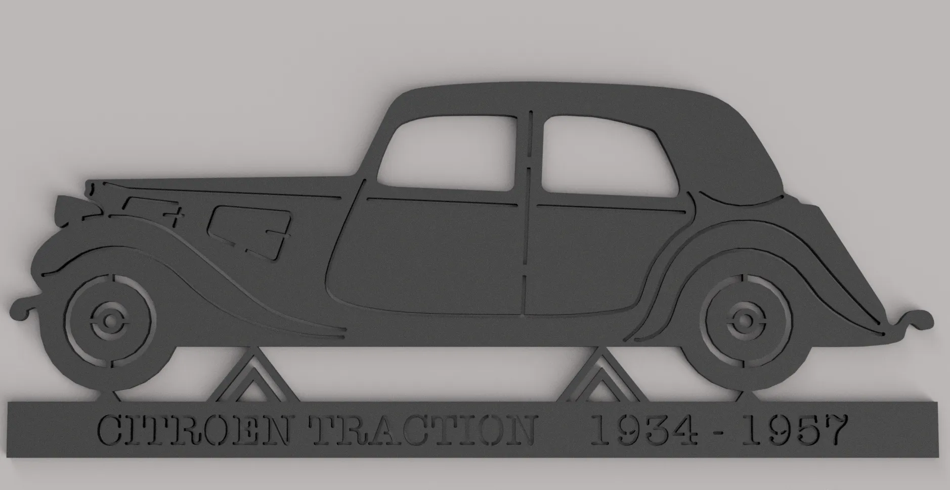 Tranh Tường Silhouette Xe Citroen Traction