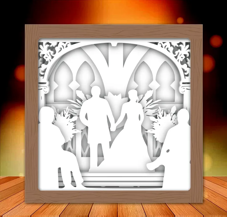 Hộp đèn đám cưới Mr and Mrs 2