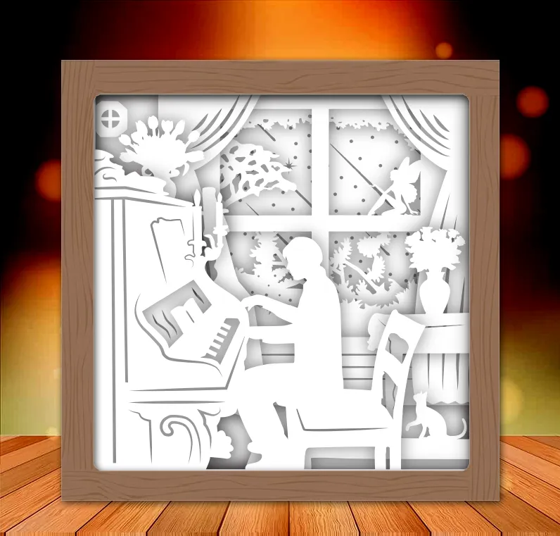 Tiêu đề người đàn ông chơi hộp đèn piano Tóm tắt COMPRAR IL