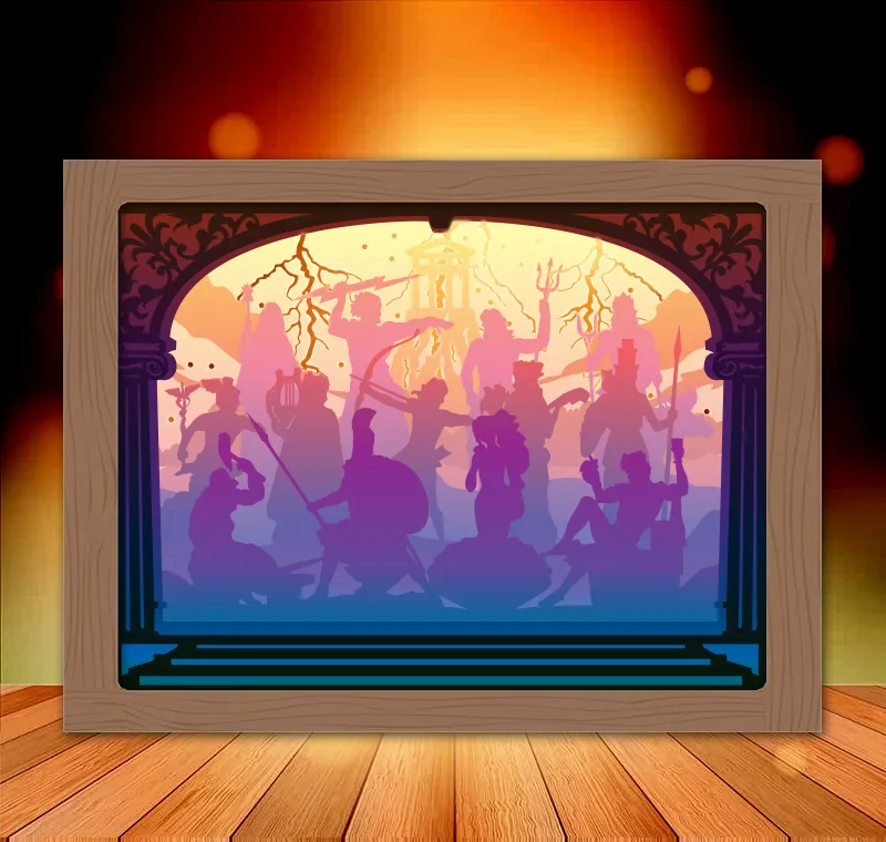 Hộp đèn 12 vị thần Olympia