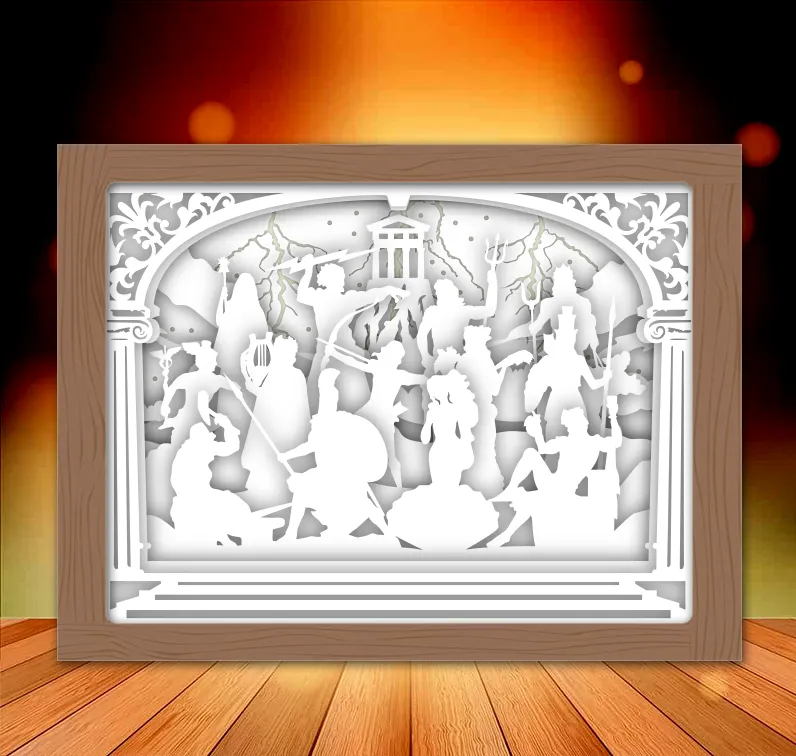 Hộp đèn 12 vị thần Olympia