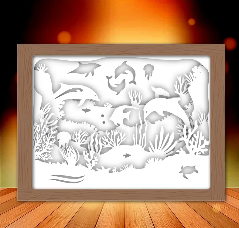 Hộp đèn //#SeaBed (Cá heo) - Phiên bản #3DPrint