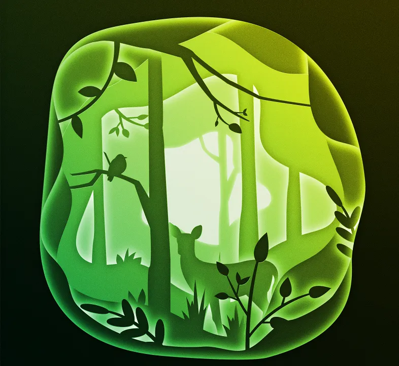 Hộp Đèn Deer in the forest