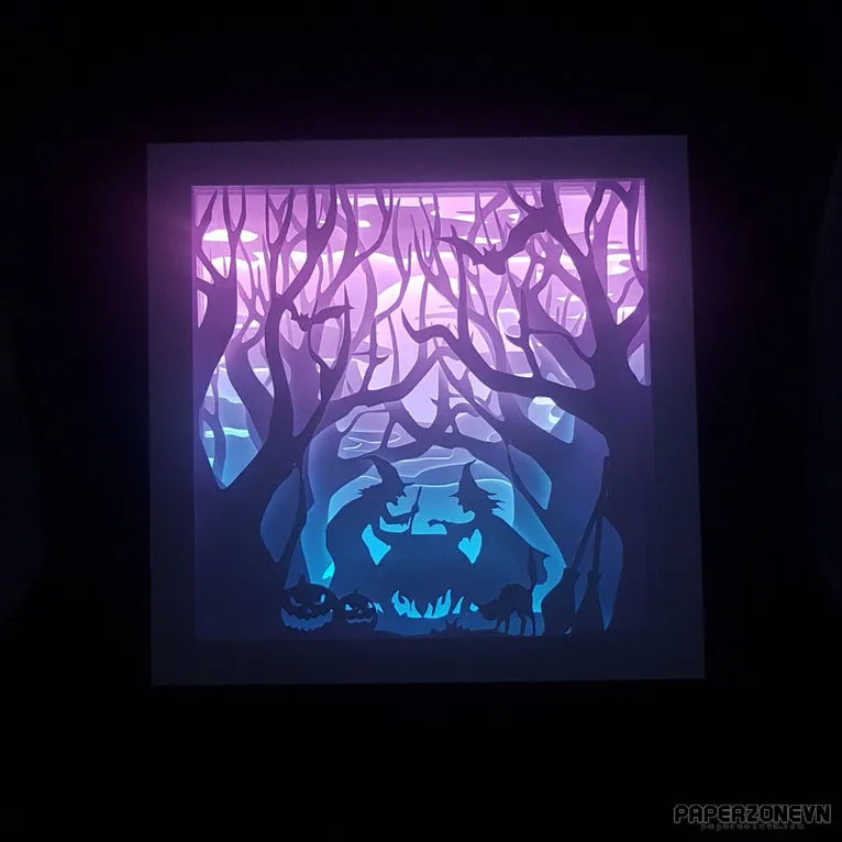 Hộp đèn phù thủy Halloween