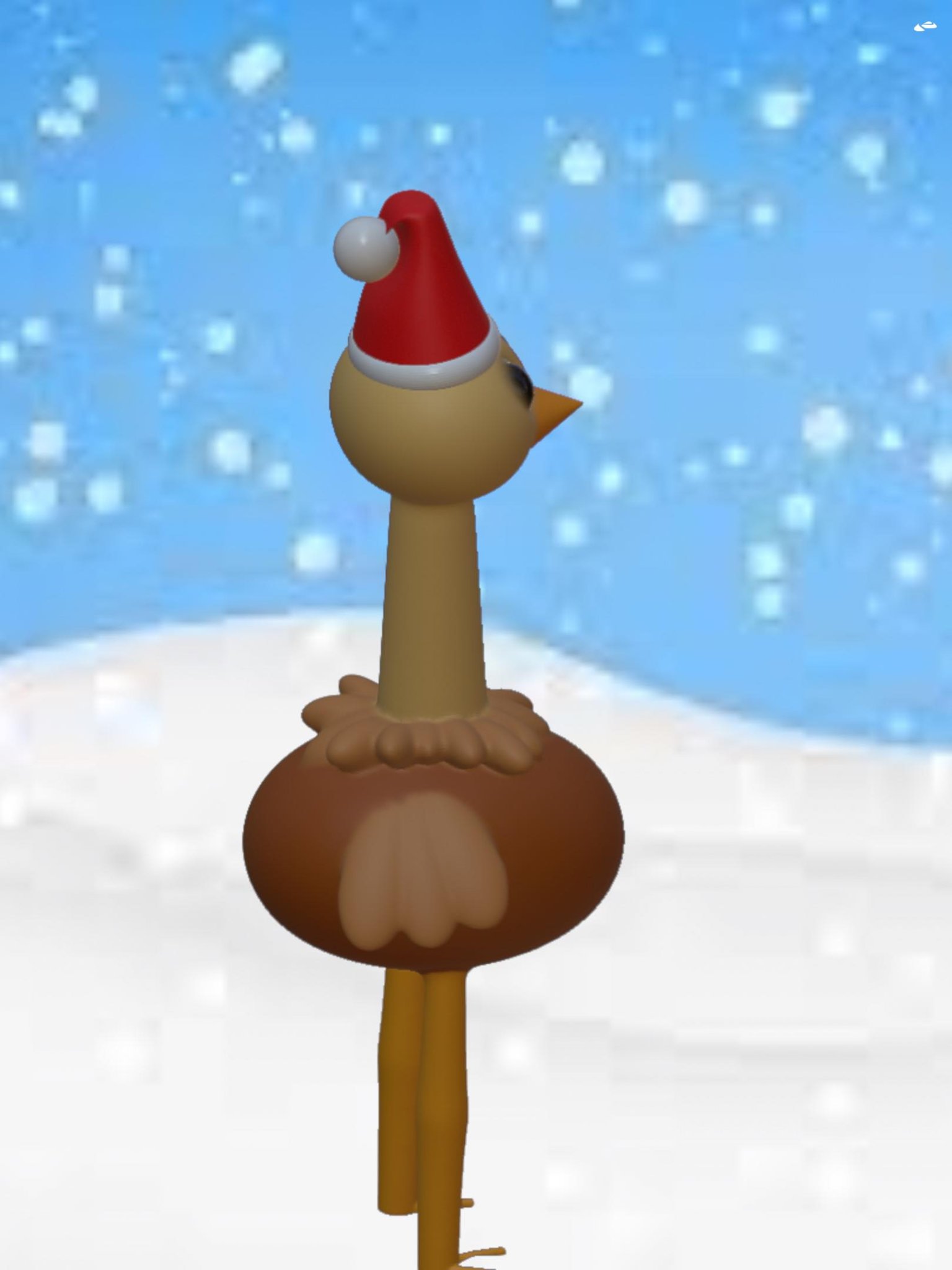 Đà Điểu Noel - Mẫu In 3D Vui Nhộn