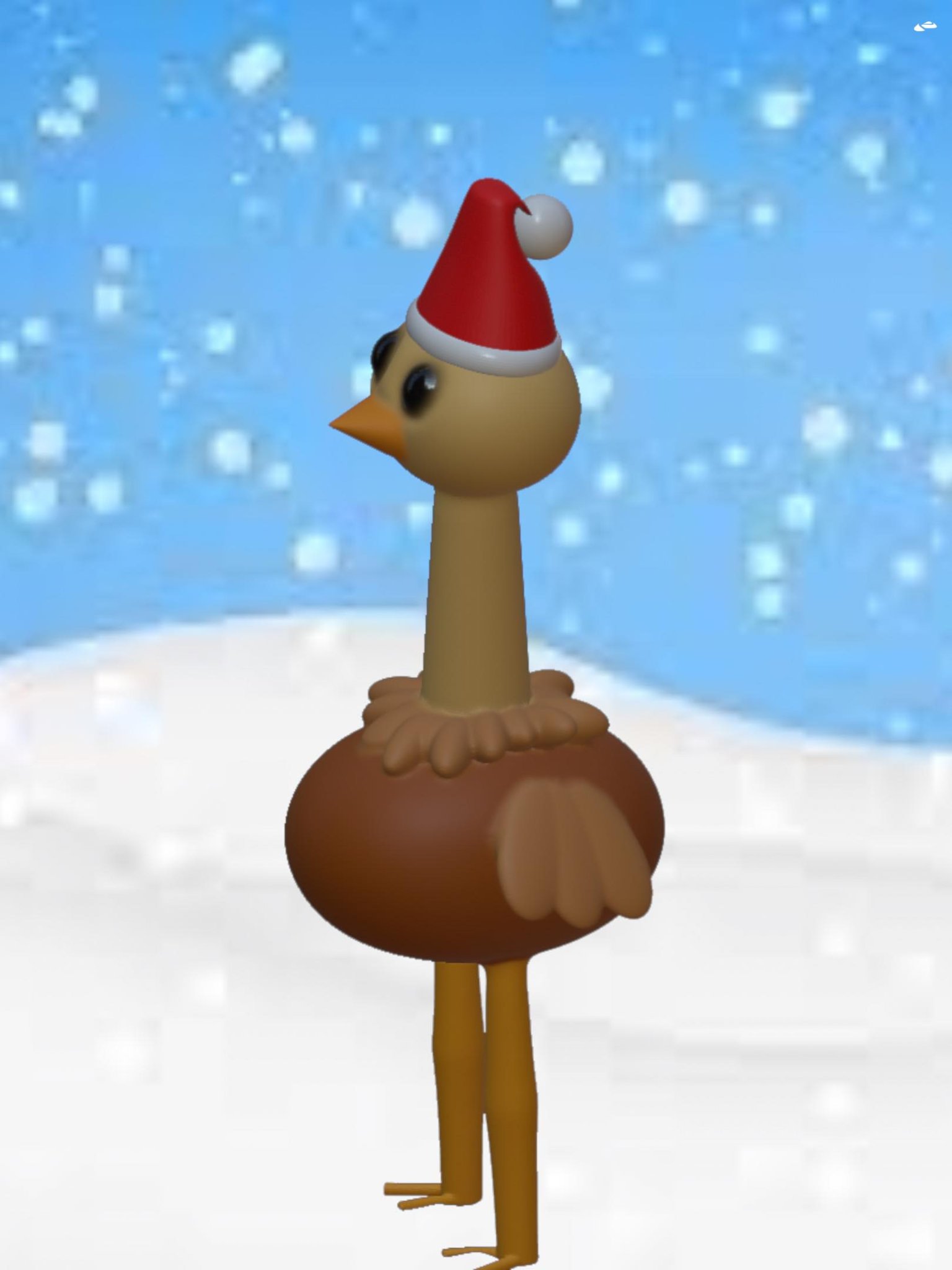 Đà Điểu Noel - Mẫu In 3D Vui Nhộn