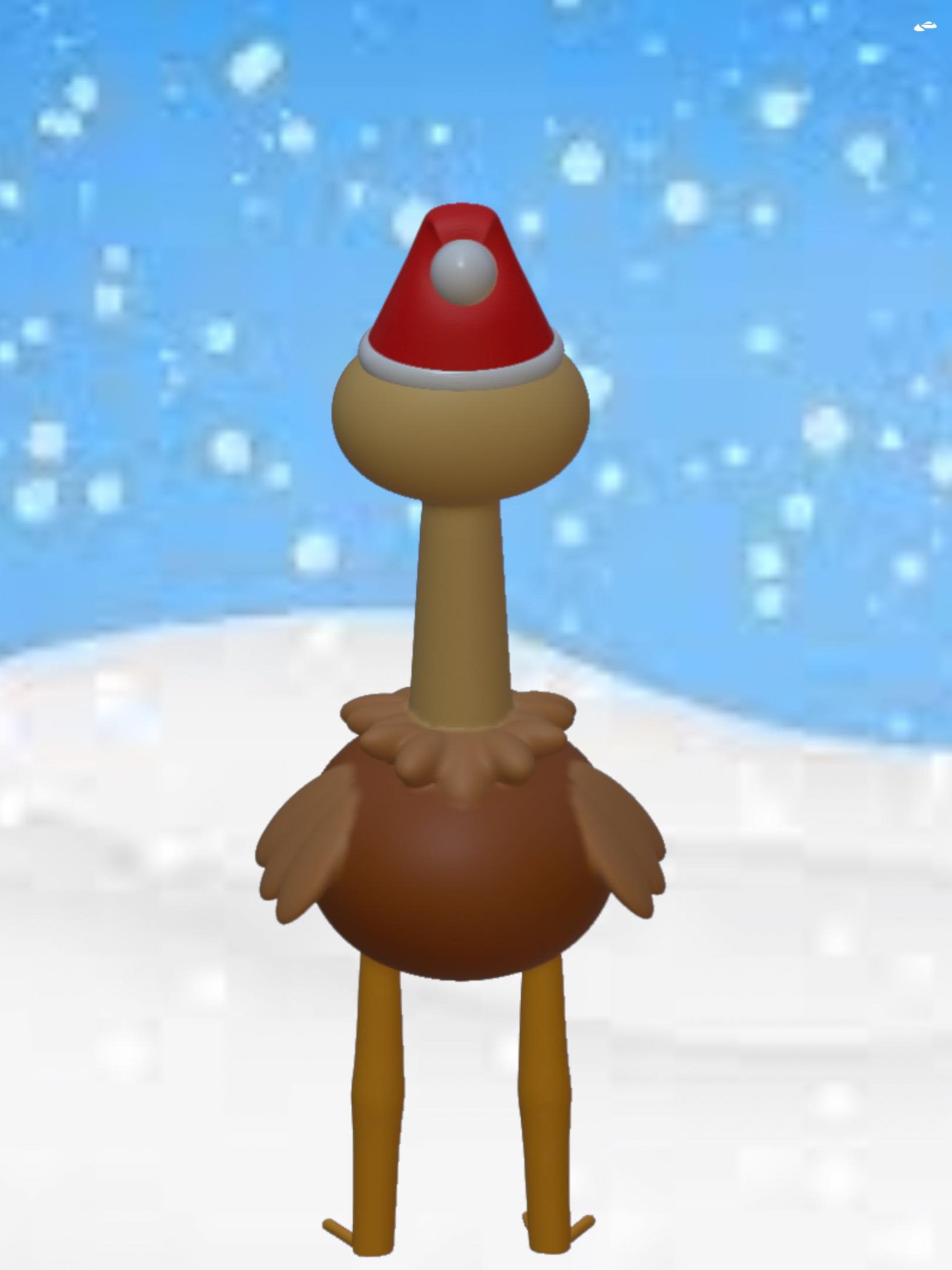 Đà Điểu Noel - Mẫu In 3D Vui Nhộn