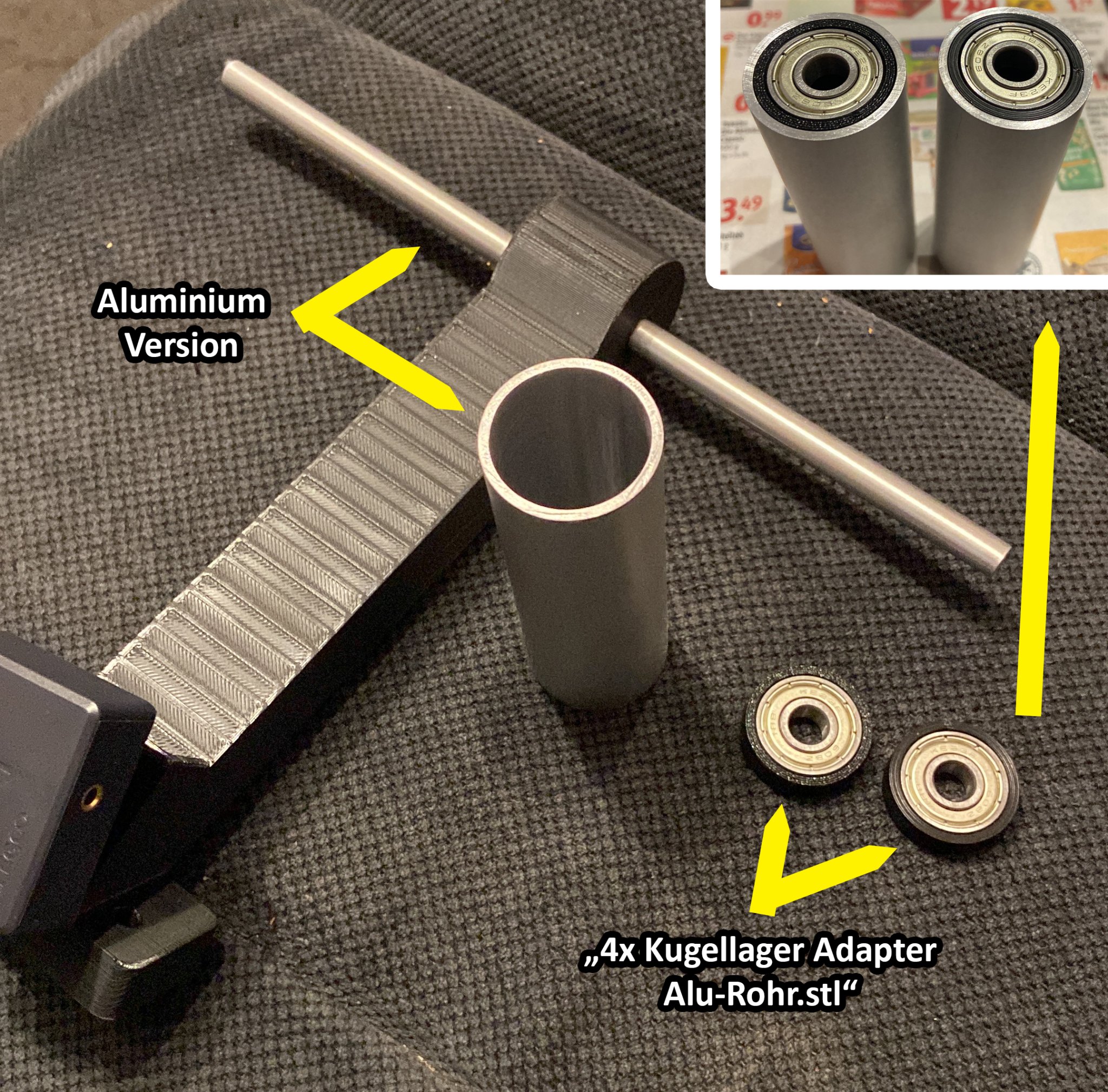 Tiêu đề Neptune 4 Pro Doppel-Filamenthalter mit Kugellager - Sensor mittig