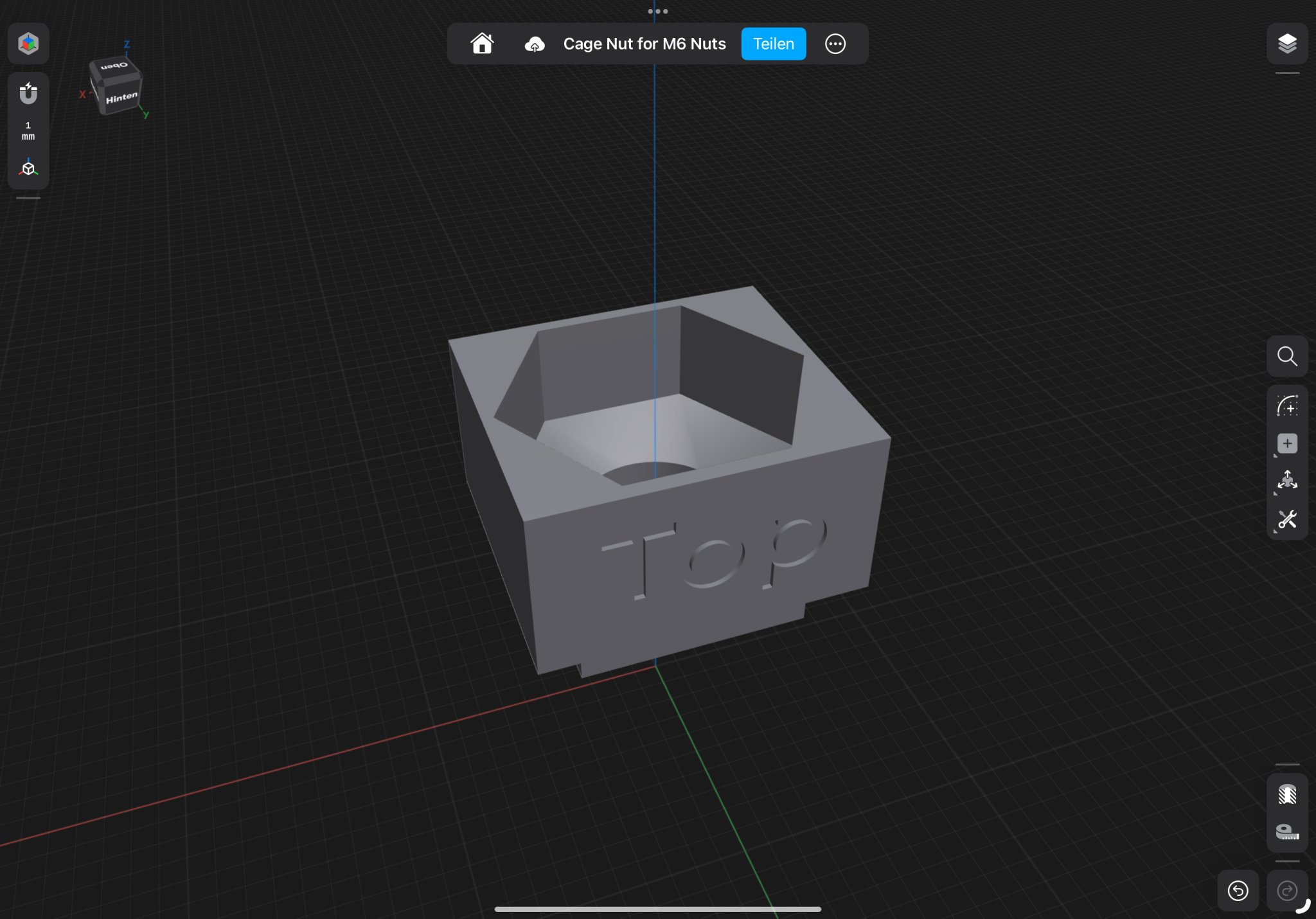 Tiêu đề Cage Nut Tóm tắt Das Modell ist eine Cage Nut die für M6 Schr