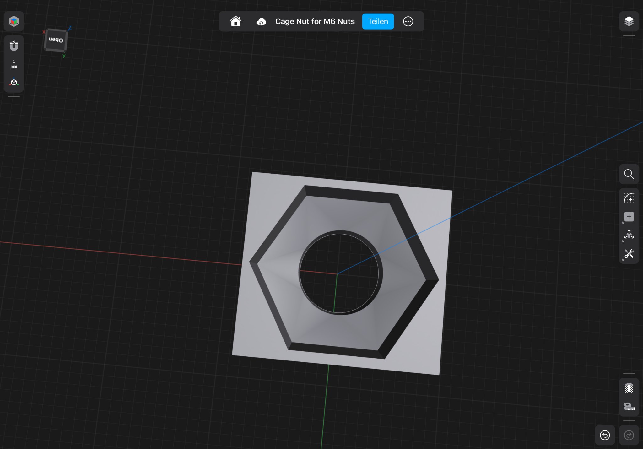 Tiêu đề Cage Nut Tóm tắt Das Modell ist eine Cage Nut die für M6 Schr