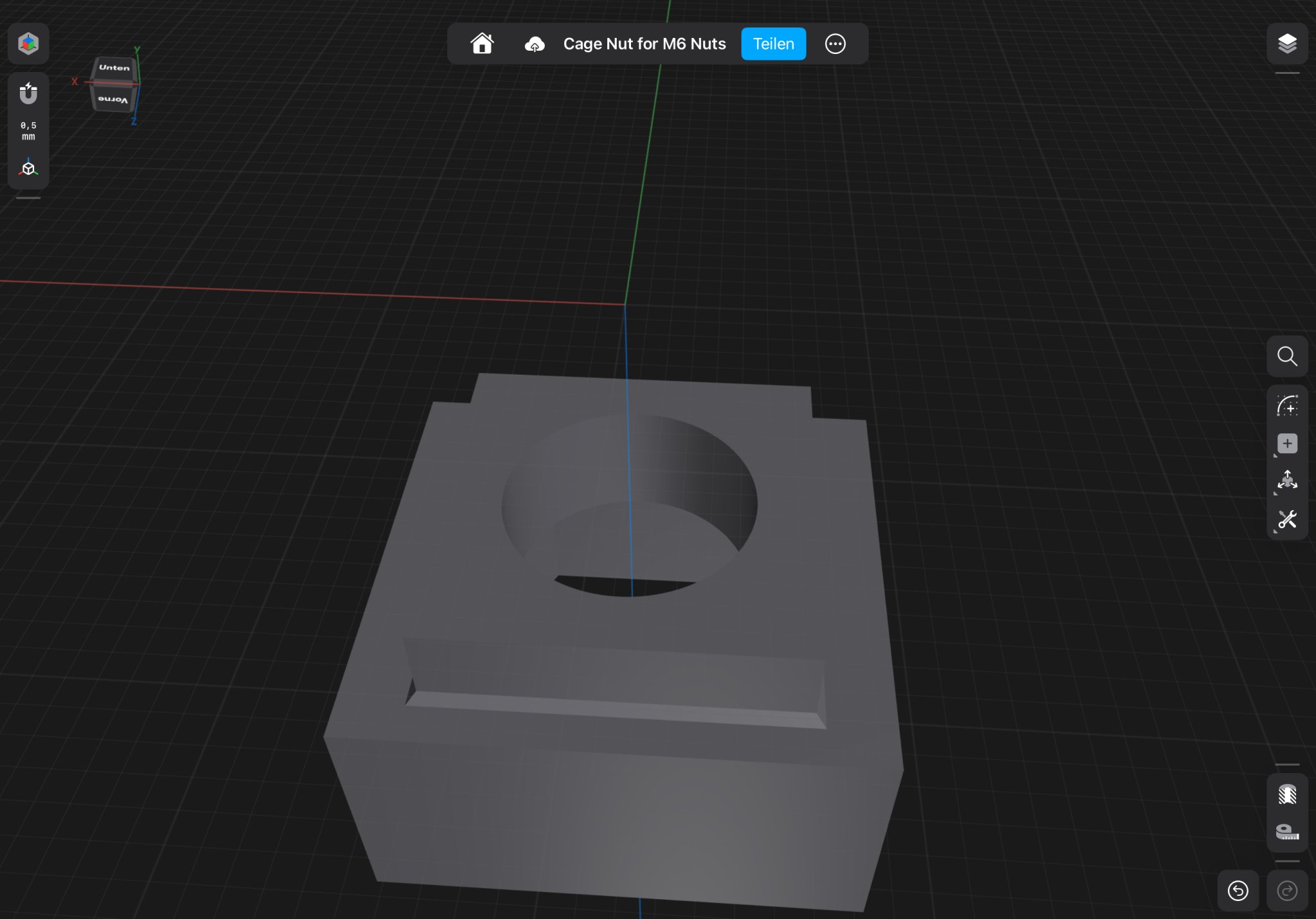 Tiêu đề Cage Nut Tóm tắt Das Modell ist eine Cage Nut die für M6 Schr