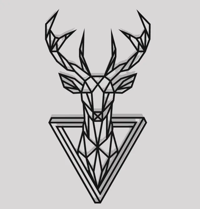 Tiêu đề Hình Học Động Vật Đầu - Deer Tổng hợp Đầu độ