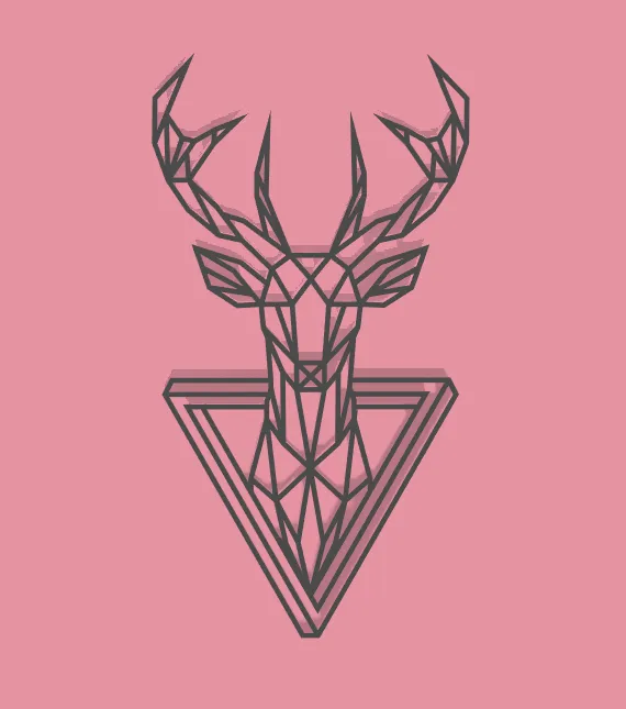 Tiêu đề Hình Học Động Vật Đầu - Deer Tổng hợp Đầu độ