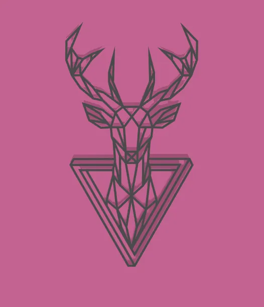 Tiêu đề Hình Học Động Vật Đầu - Deer Tổng hợp Đầu độ