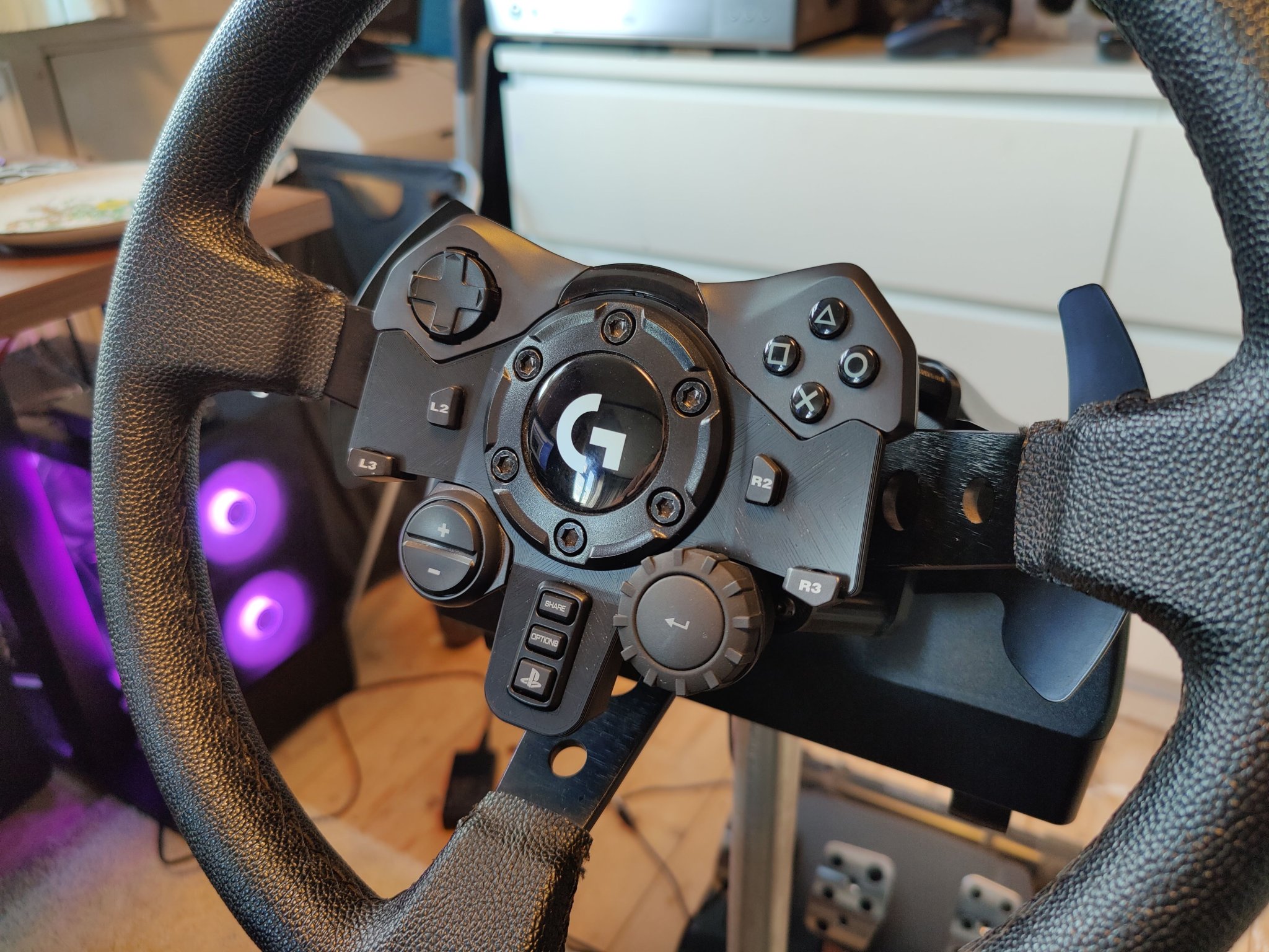 Logitech G923 wheel button face plate.