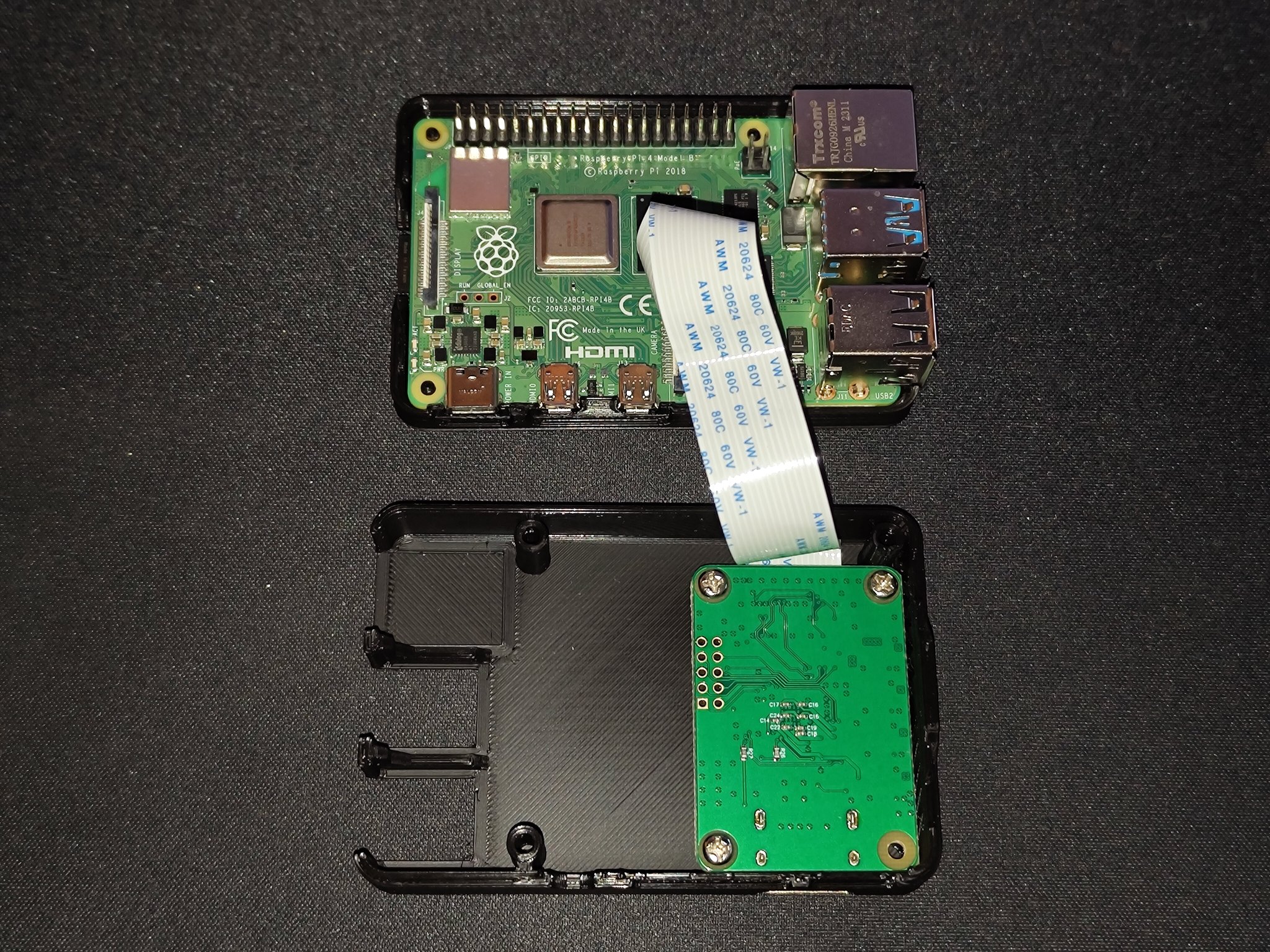 PI-kvm v2 case with optional oled display and 20mm fan (remixed for green hdmi to csi board)