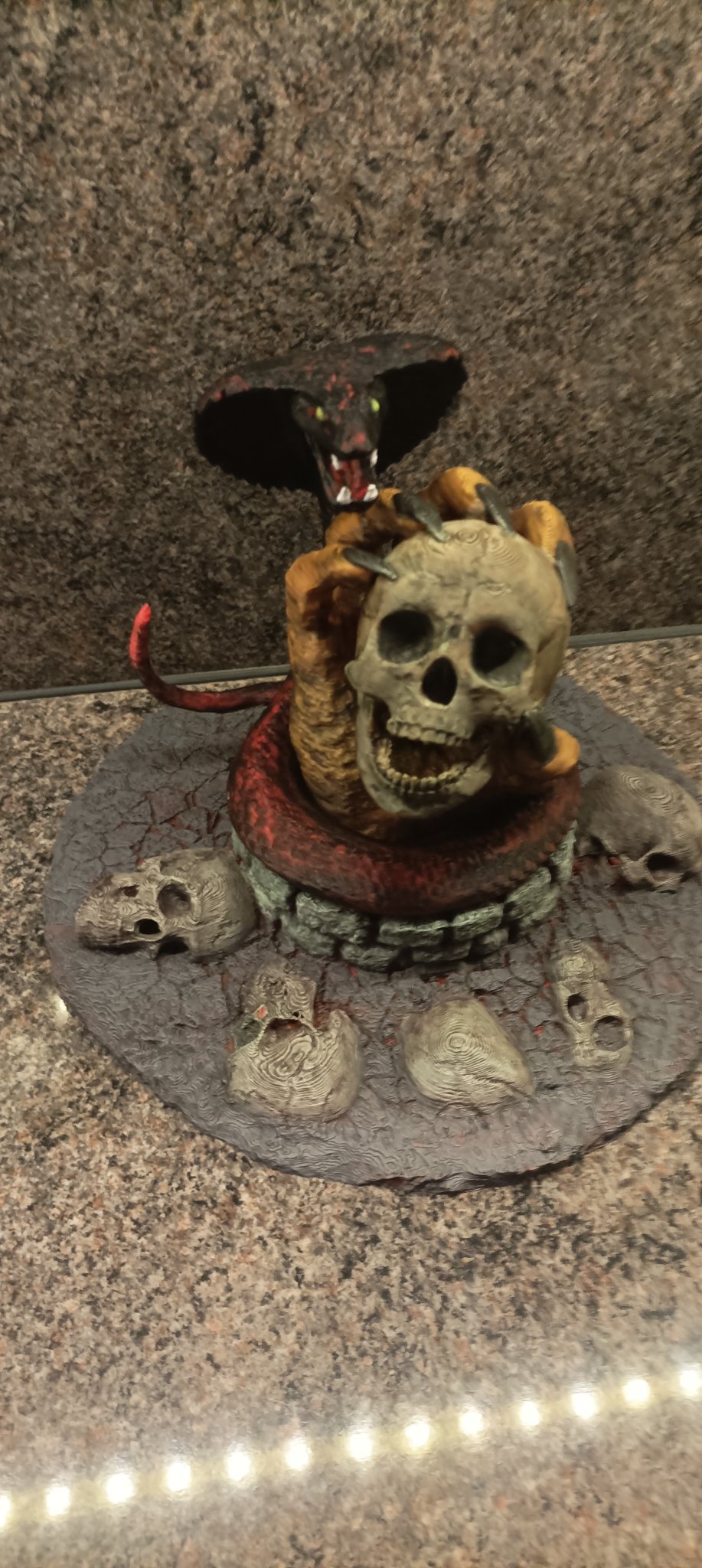 Con Rắn Cho Mẫu Đầu Lâu Trong Tay