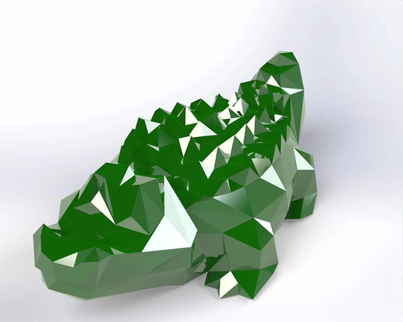 Mô Hình Cá Sấu Low-Poly Phong Cách LACOSTE