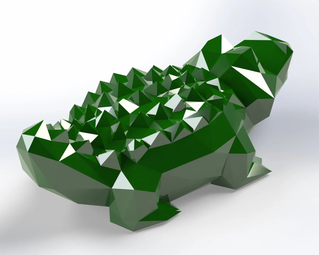 Mô Hình Cá Sấu Low-Poly Phong Cách LACOSTE