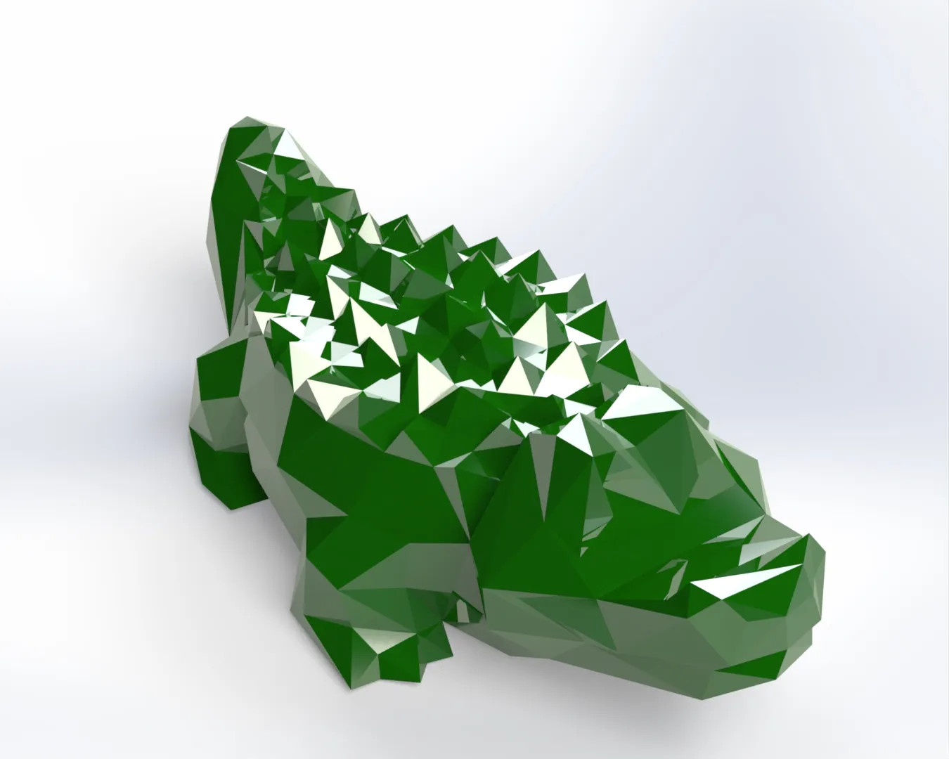Mô Hình Cá Sấu Low-Poly Phong Cách LACOSTE