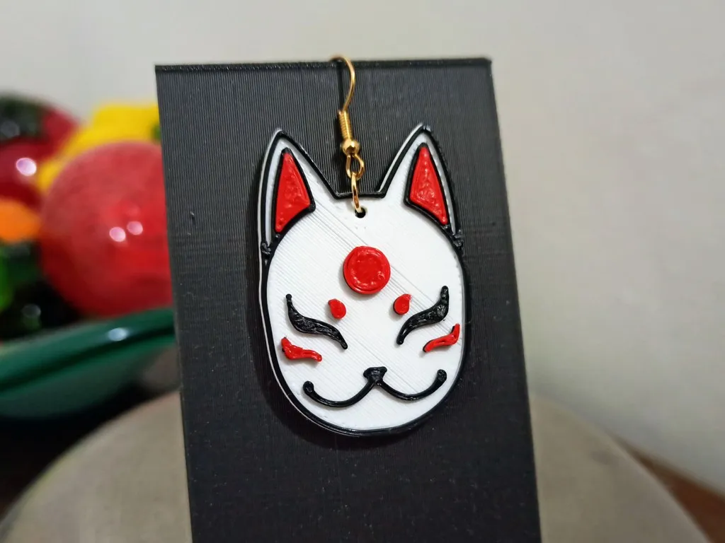 Kitsune Japanese Mask earrings