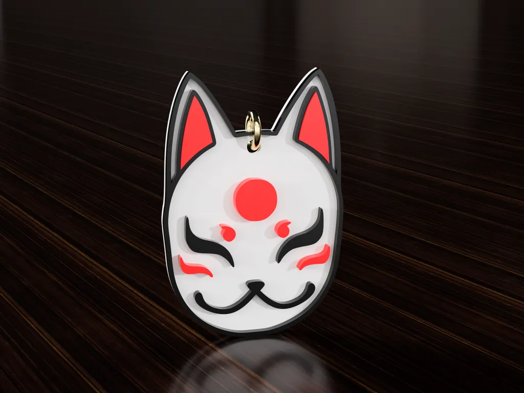 Kitsune Japanese Mask earrings