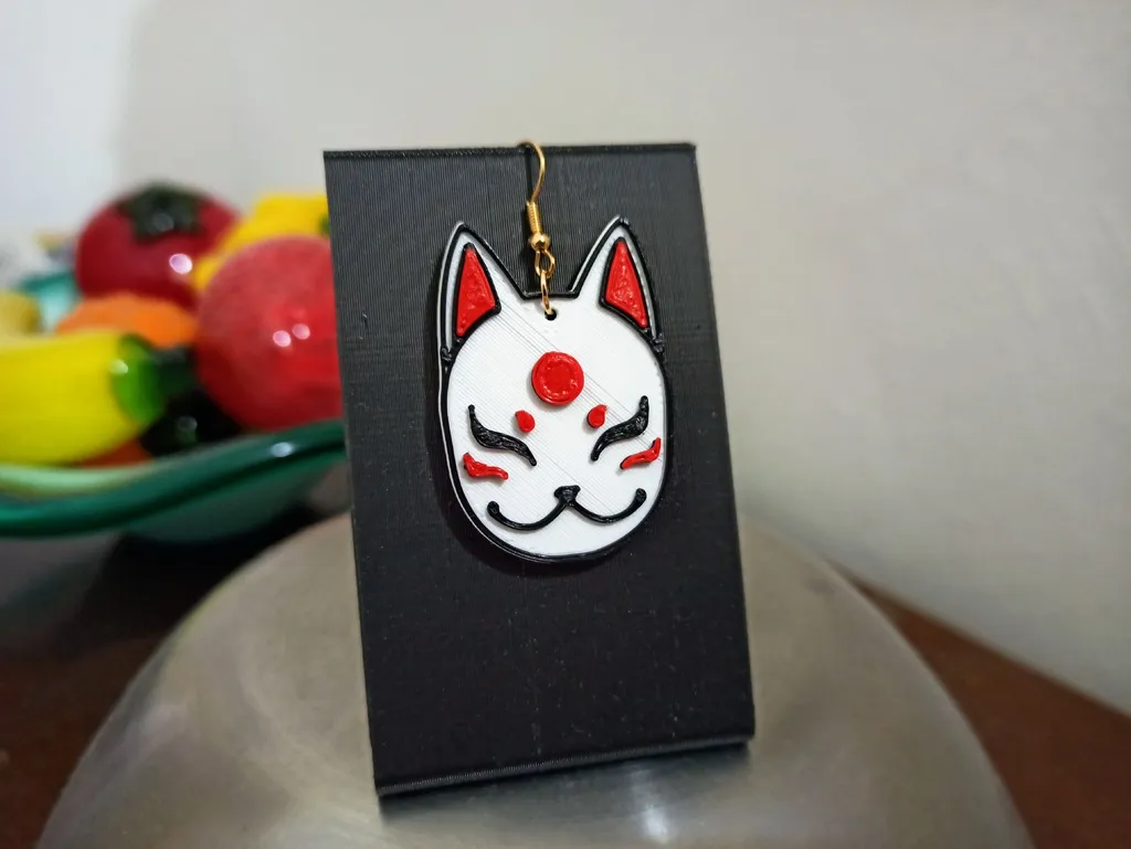 Kitsune Japanese Mask earrings
