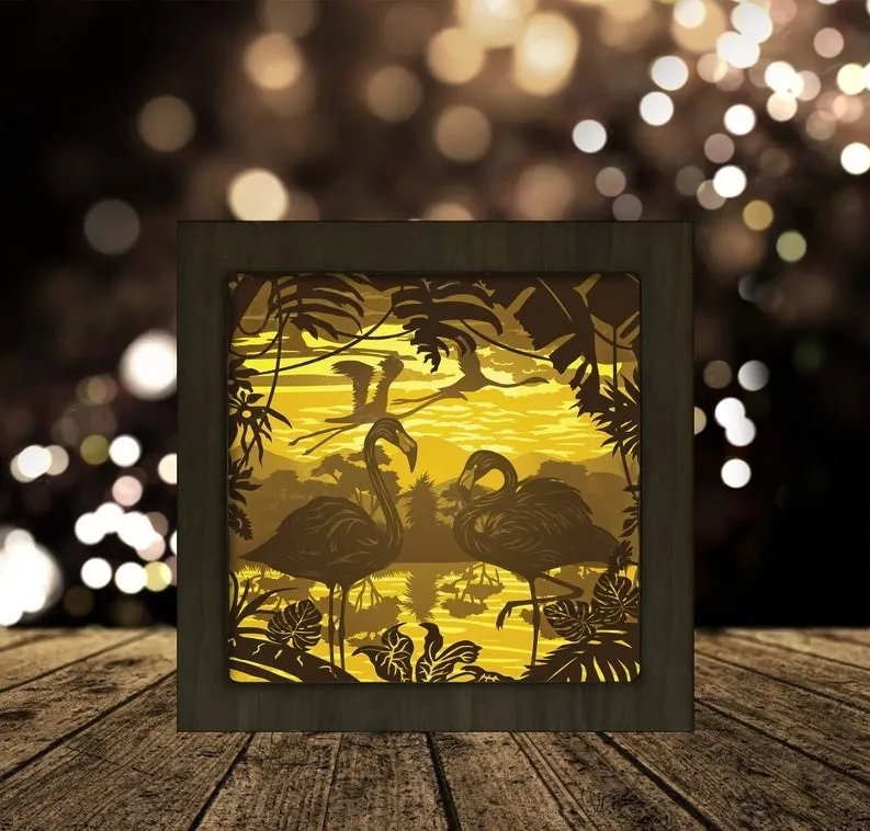 Tiêu đề Hộp đèn vuông Flamingo Tóm tắt hộp đèn Danh mục G