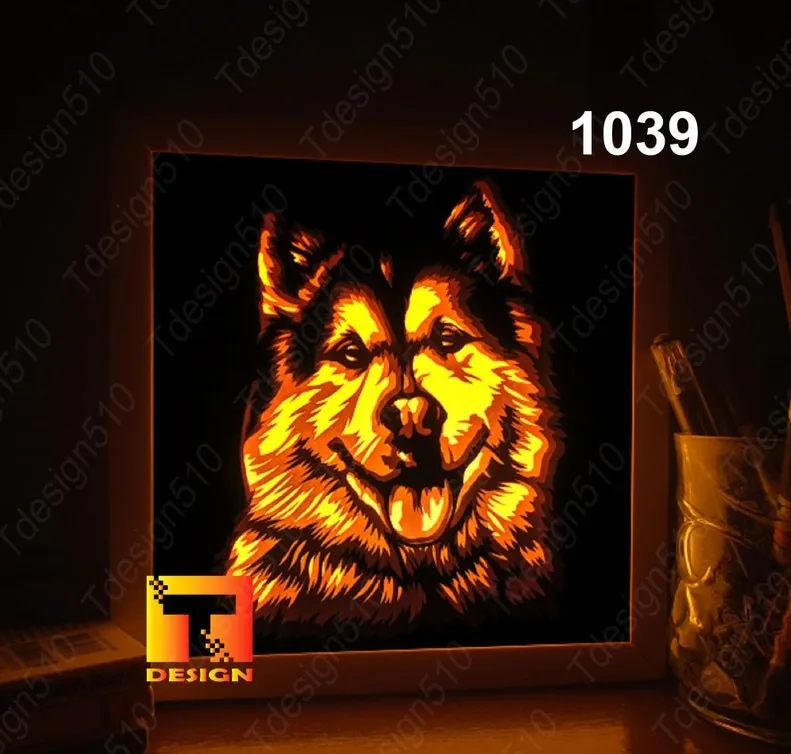 Alaska Dog Head Looking Straight (Lovely Dog) light box