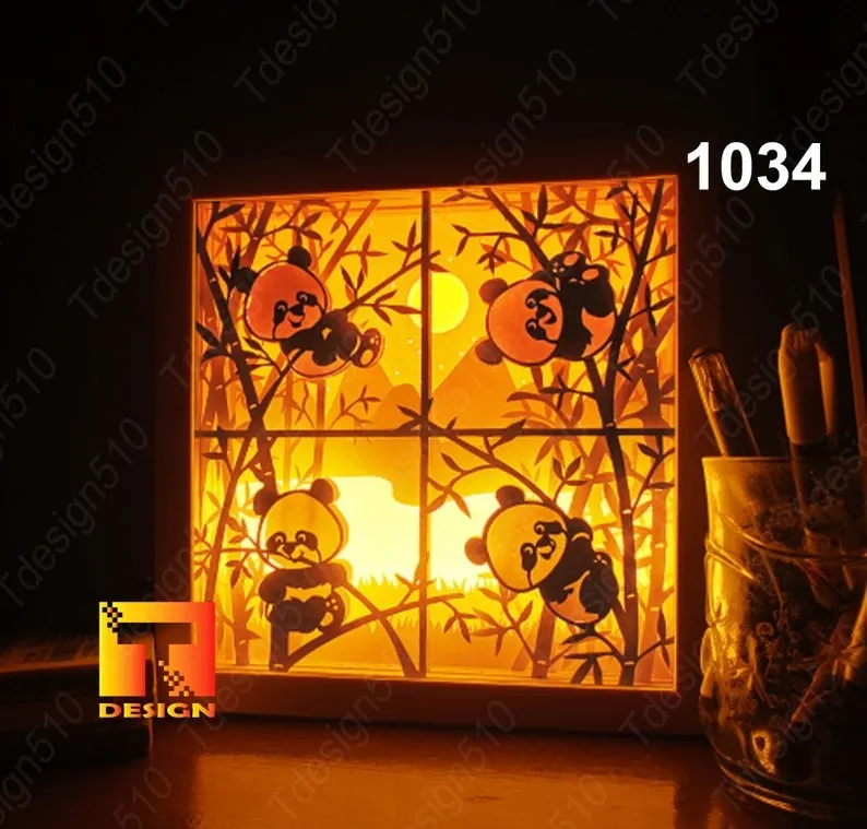 Adorable oso Panda light box