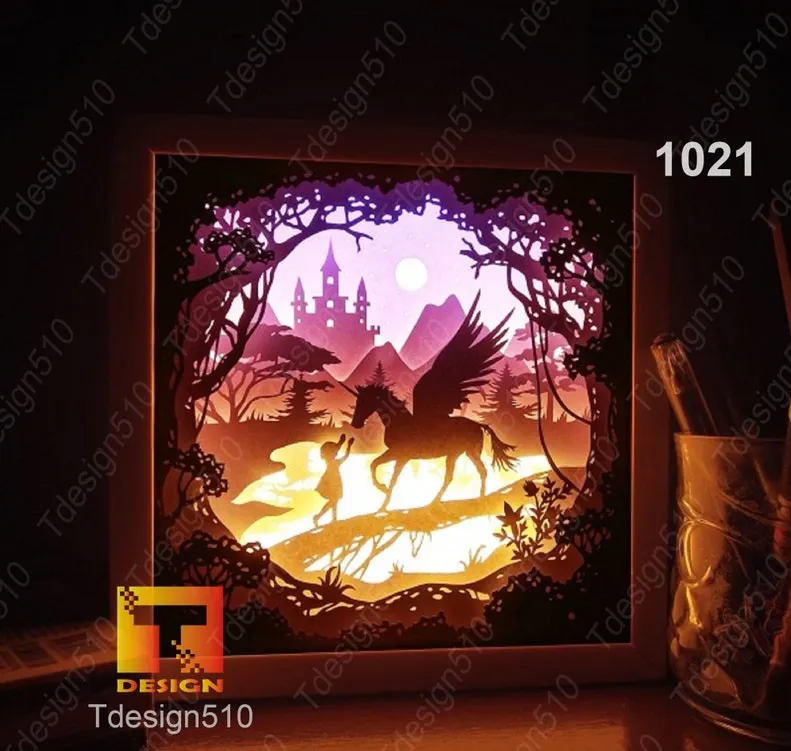 Tiêu đề Hộp đèn Unicorn Pegasus Tóm tắt hộp đèn Danh mục G