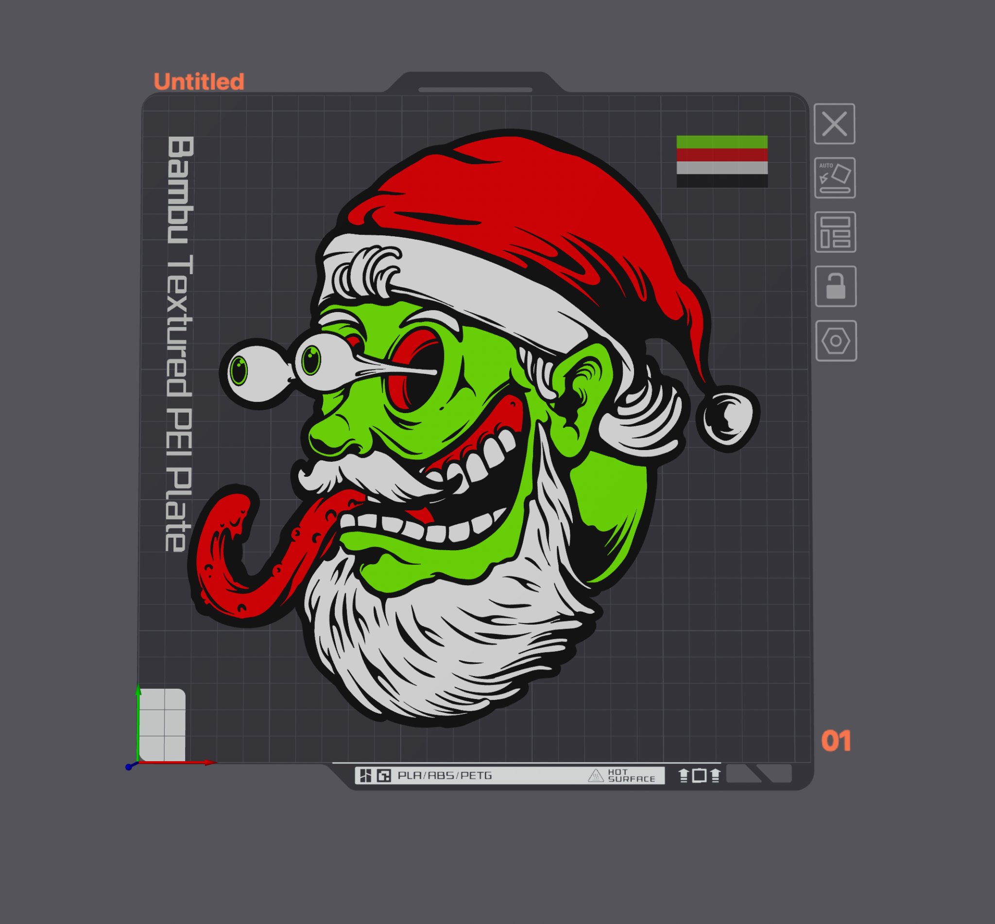 Tiêu đề Gnarly Monster art SANTA Tóm tắt Khuôn mặt của ông già