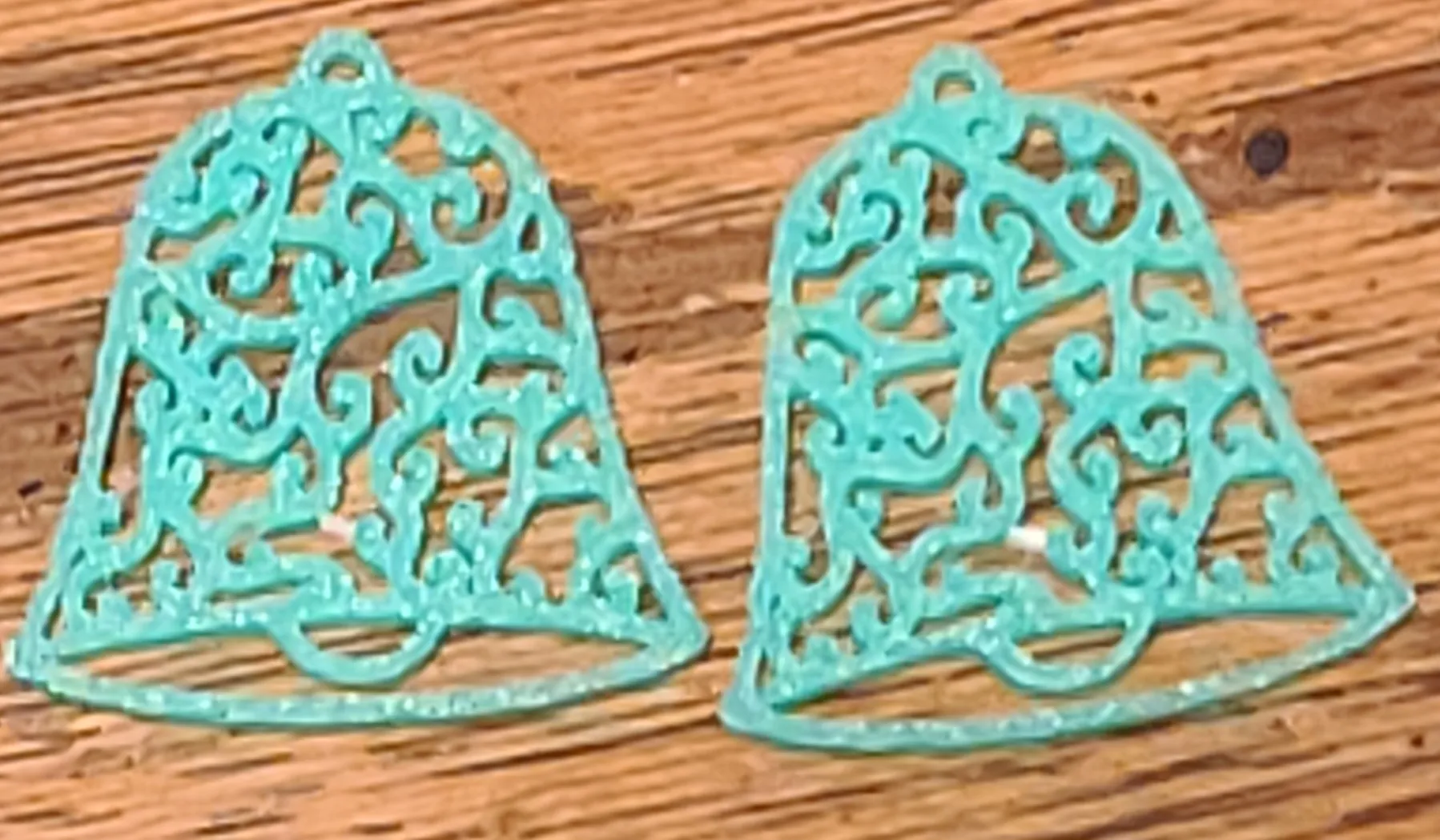 Fancy Christmas Bell, Fancy Christmas Tree Earrings