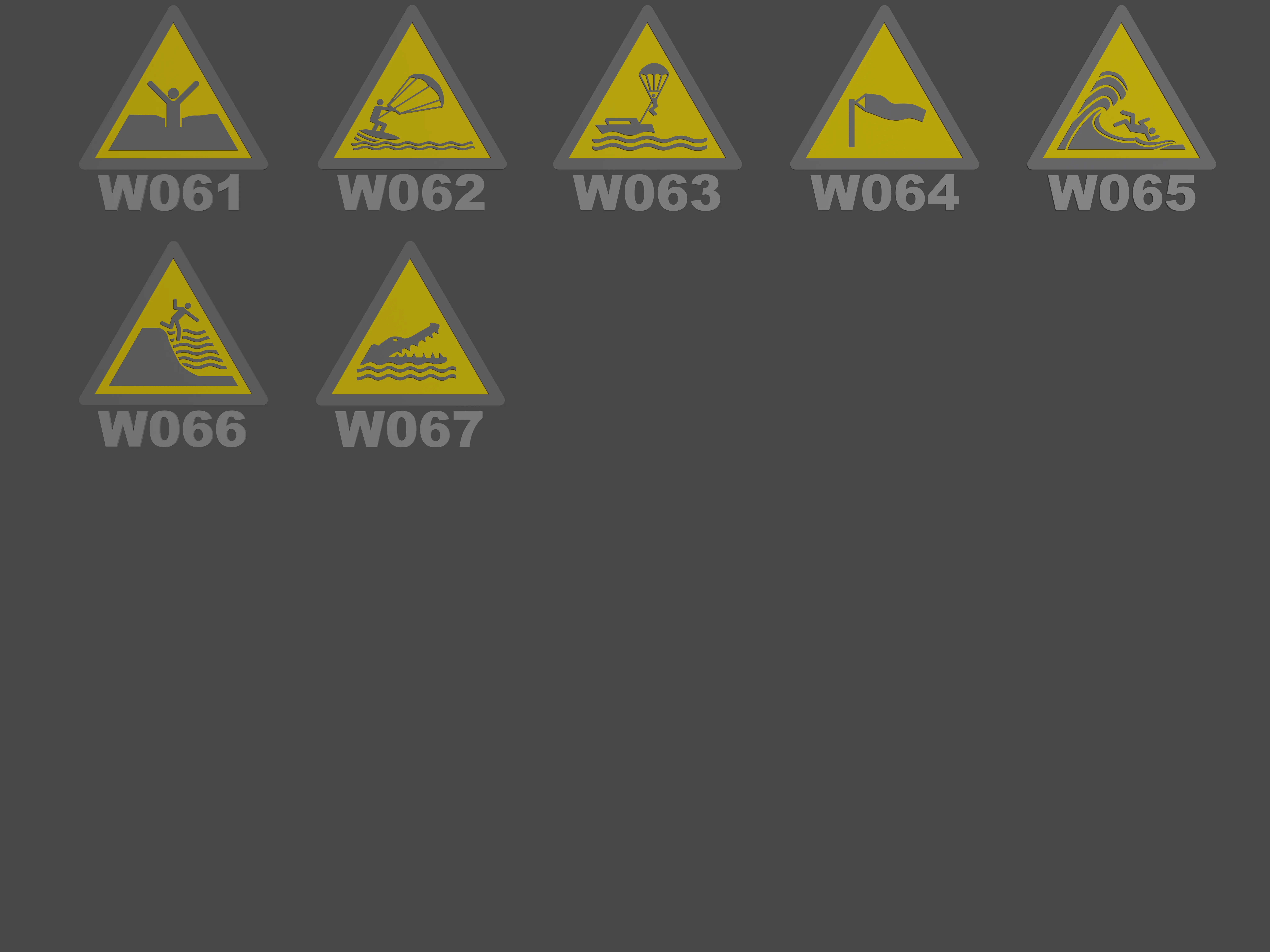 Tiêu đề ISO 7010 Bộ sưu tập biển báo cảnh báo đầy đủ W