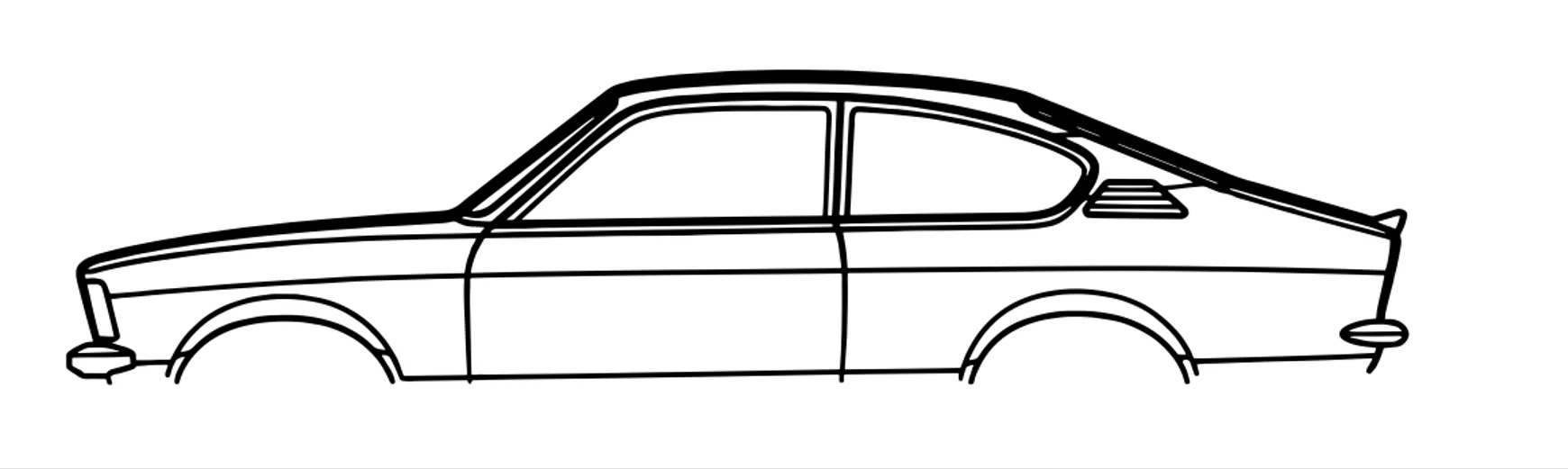 Tiêu đề Opel Kadett Silhouette Wall Art Tóm tắt Opel Kadett C Coupe D