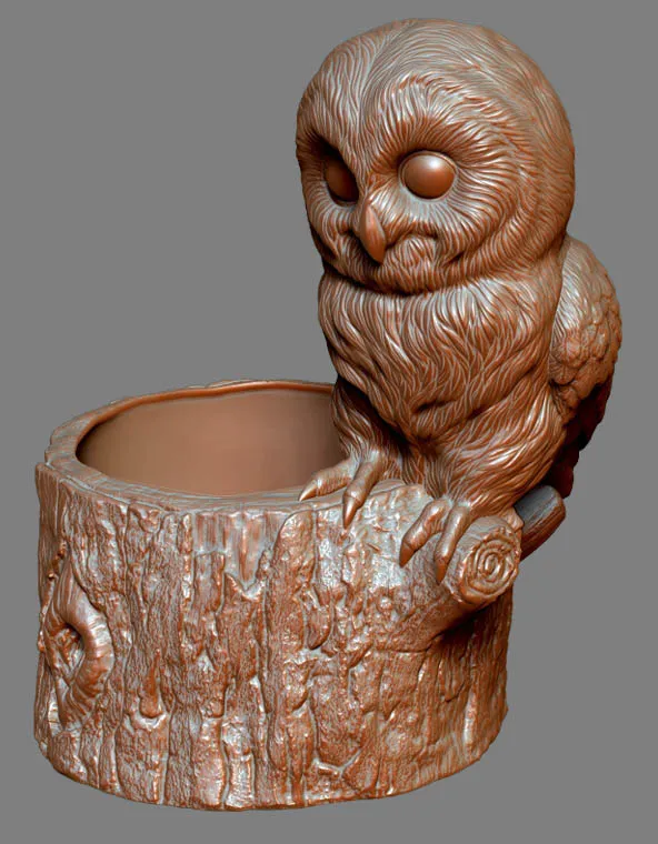Owl themed planter/desk organizer/item holder