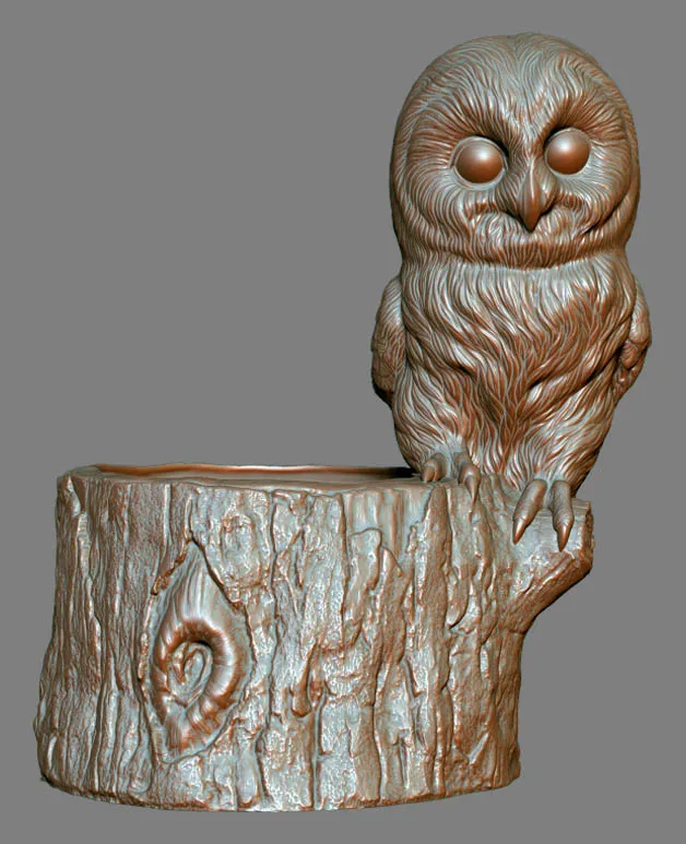 Owl themed planter/desk organizer/item holder