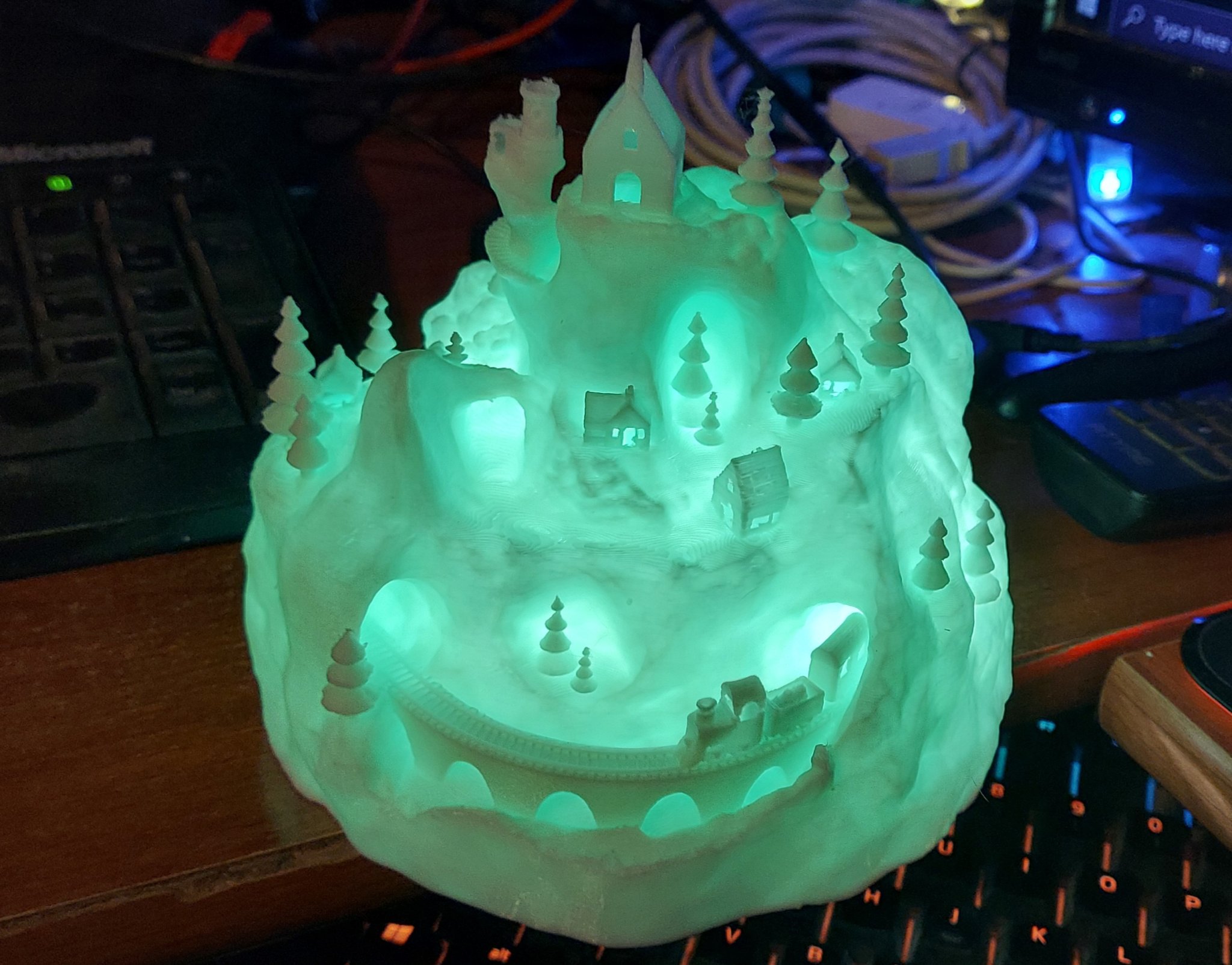 Làng Mùa Đông Có Lỗ Luồn Dây LED