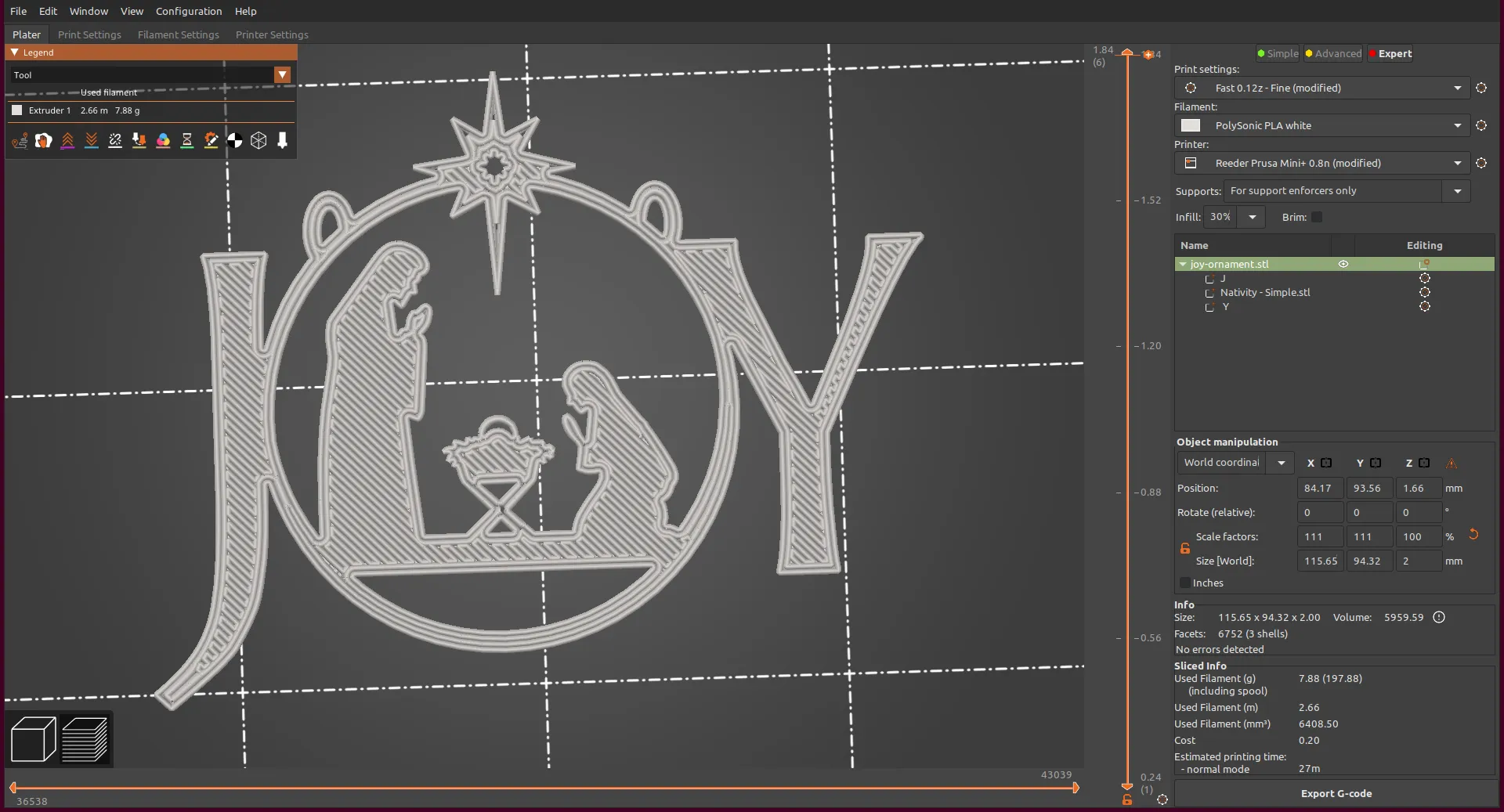 Joy Nativity Christmas Ornament