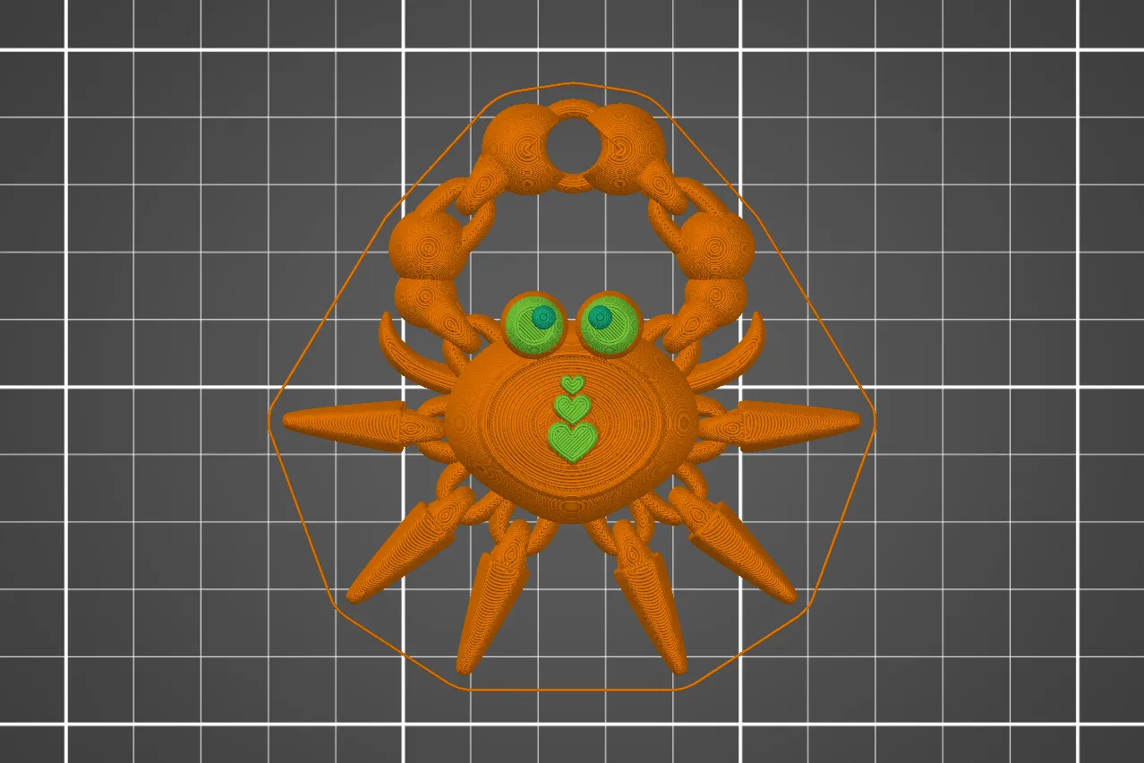 Tiêu đề Cua Flexi Tim Tóm tắt Mặt dây chuyền Móc khóa cua có