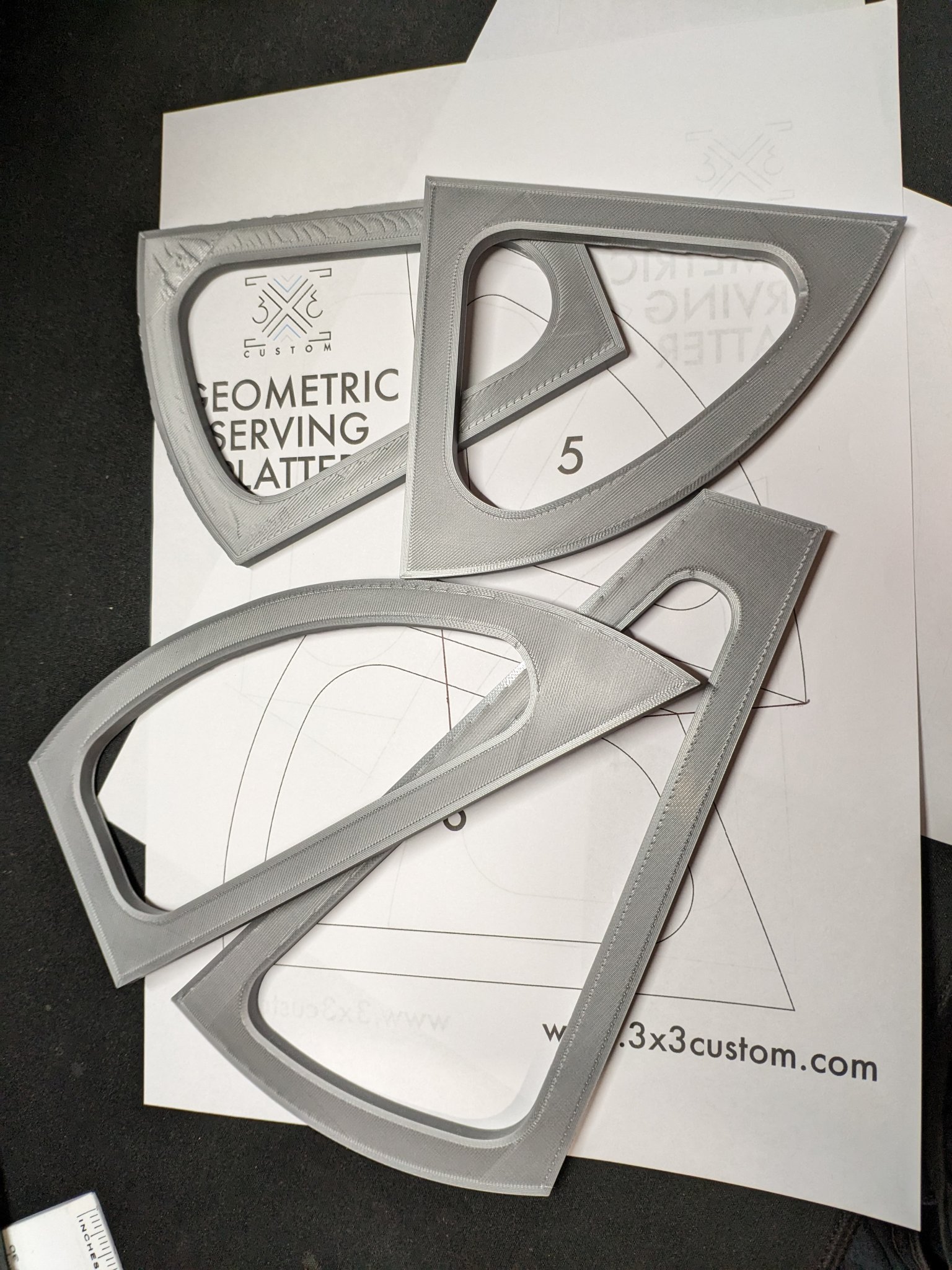 Templates for GEOMETRIC PUZZLE SERVING TRAY