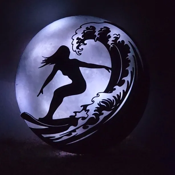 200mm  Moon Surfing Girl with Light Box
