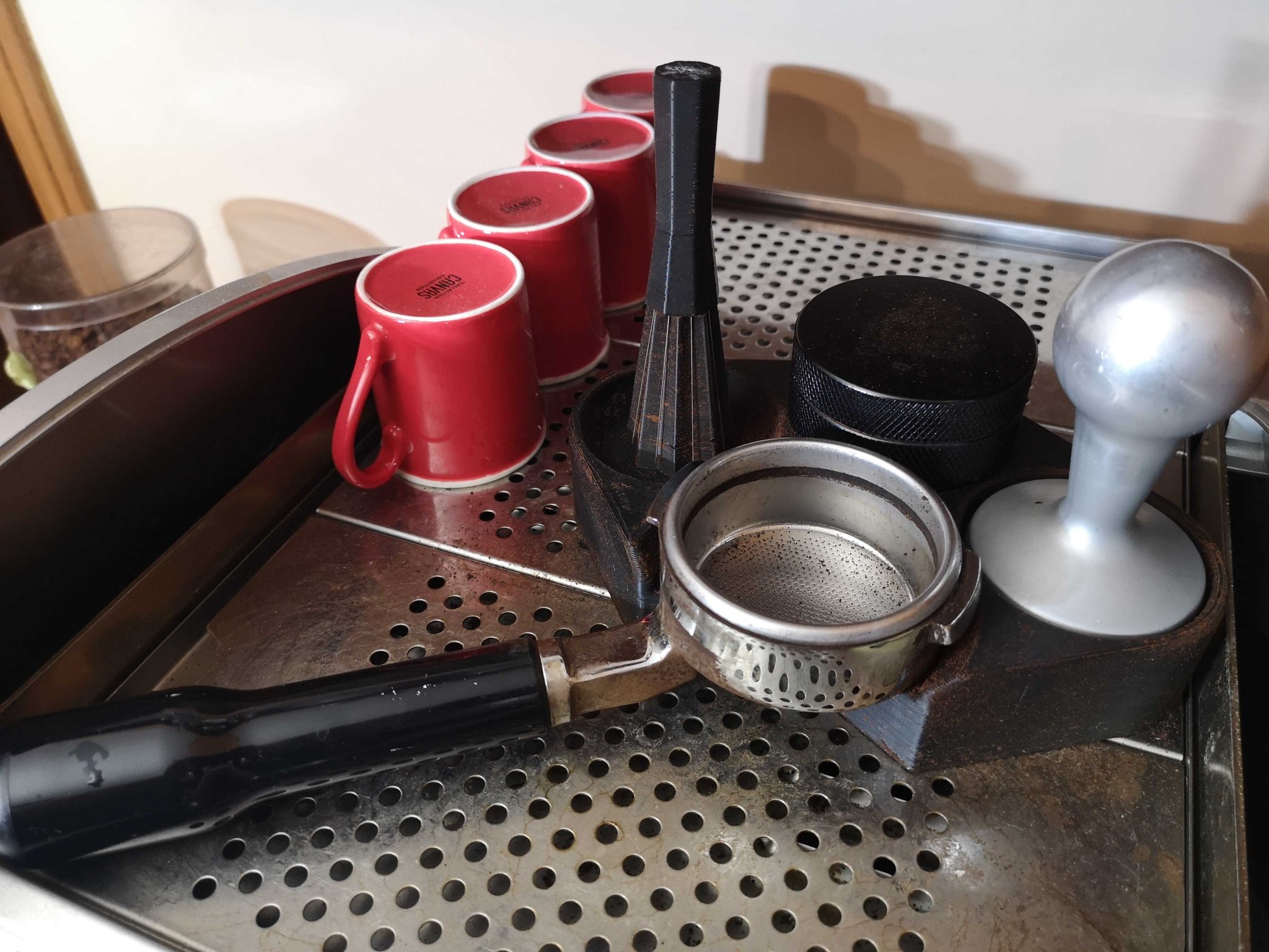 9-prong WDT espresso tamping and levelling stand 58mm (E61) and 54mm (Breville) sizes