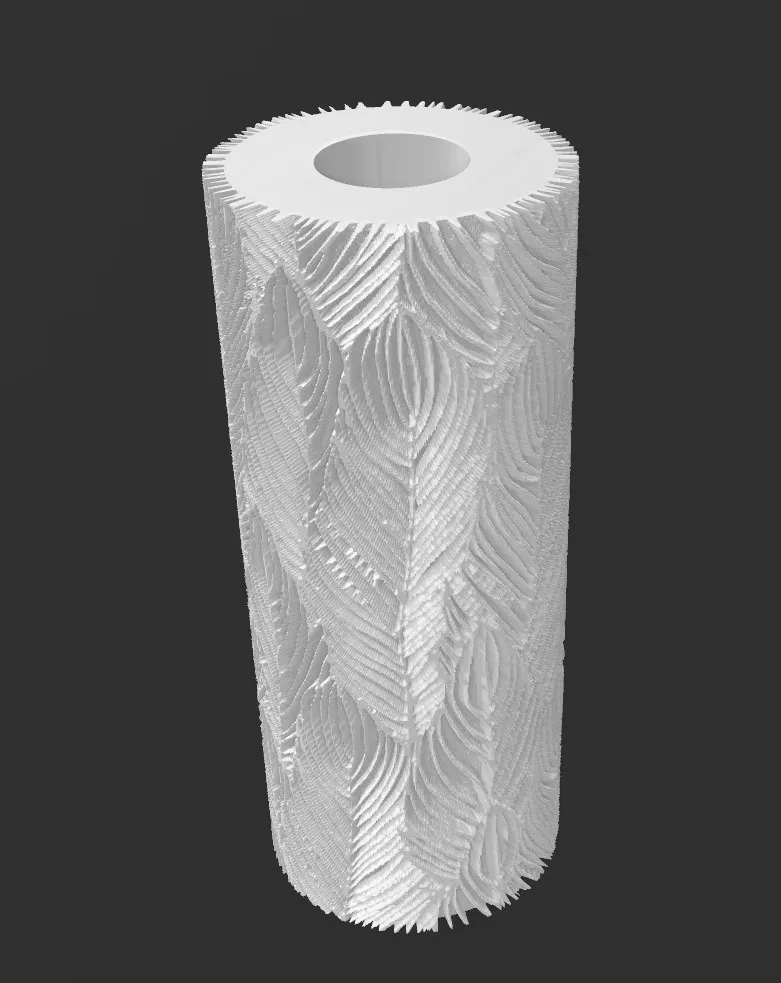 Textured Roll With Feather Pattern