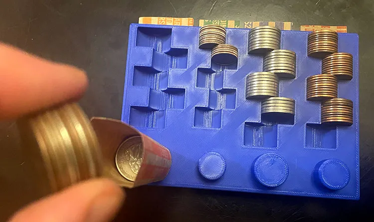 Hộp Đựng Tiền Xu Mỹ Có Chỗ Cất Giấy Gói & Hỗ Trợ Cuốn Tiền